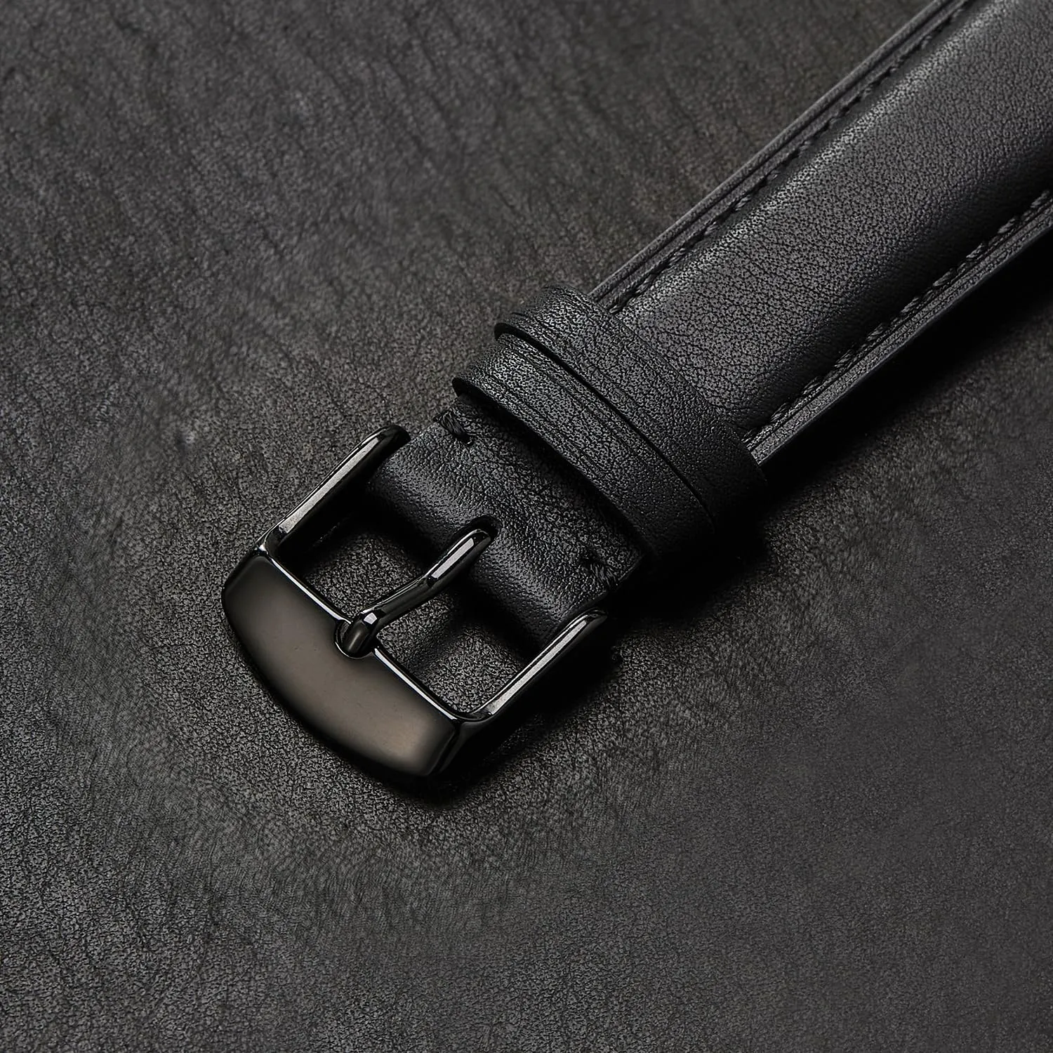 Afany Cinturino per Orologi in Pelle, Sgancio Rapido, 22mm, Nero - immagine 5