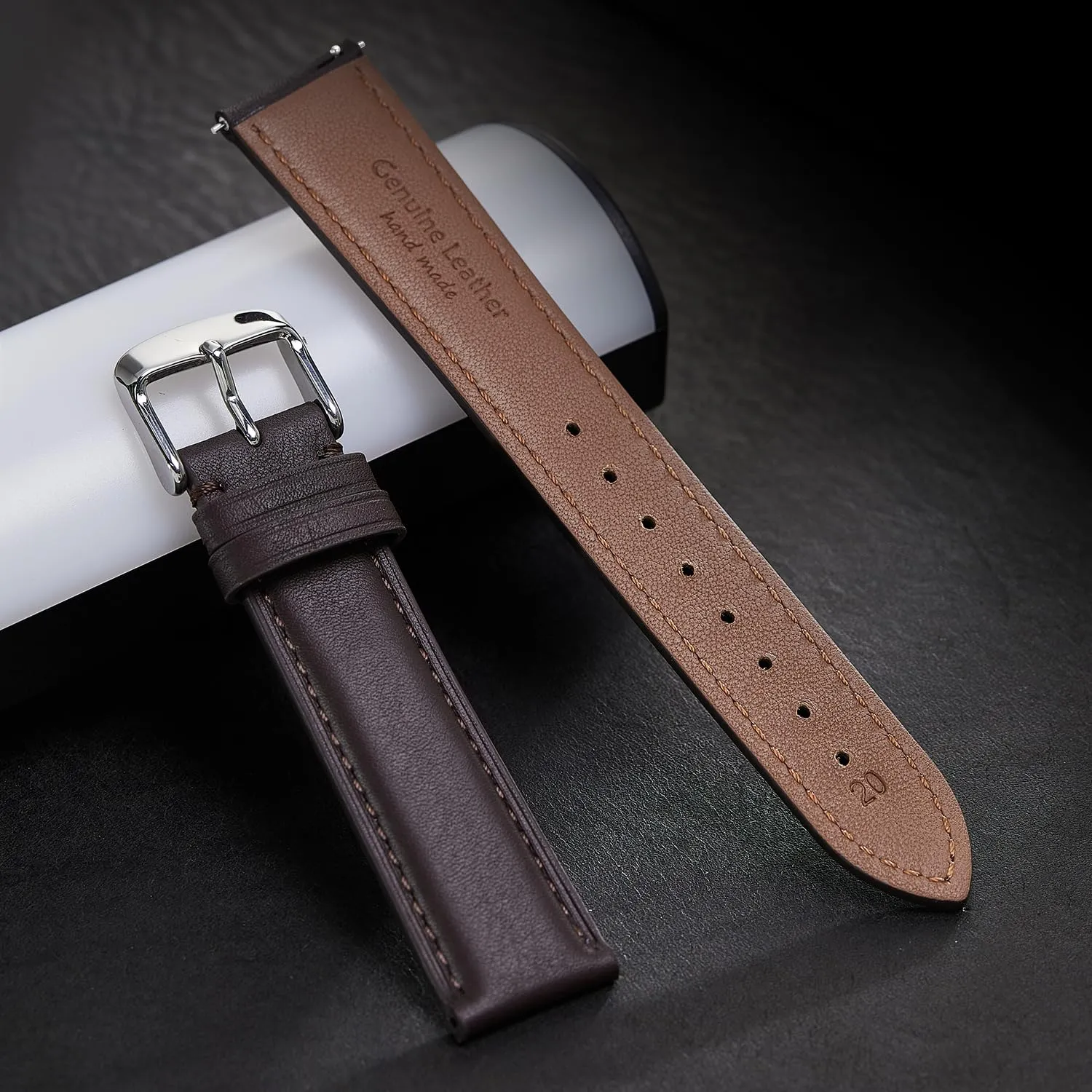 Afany Cinturino in Pelle Sgancio Rapido 22mm - Marrone - immagine 4