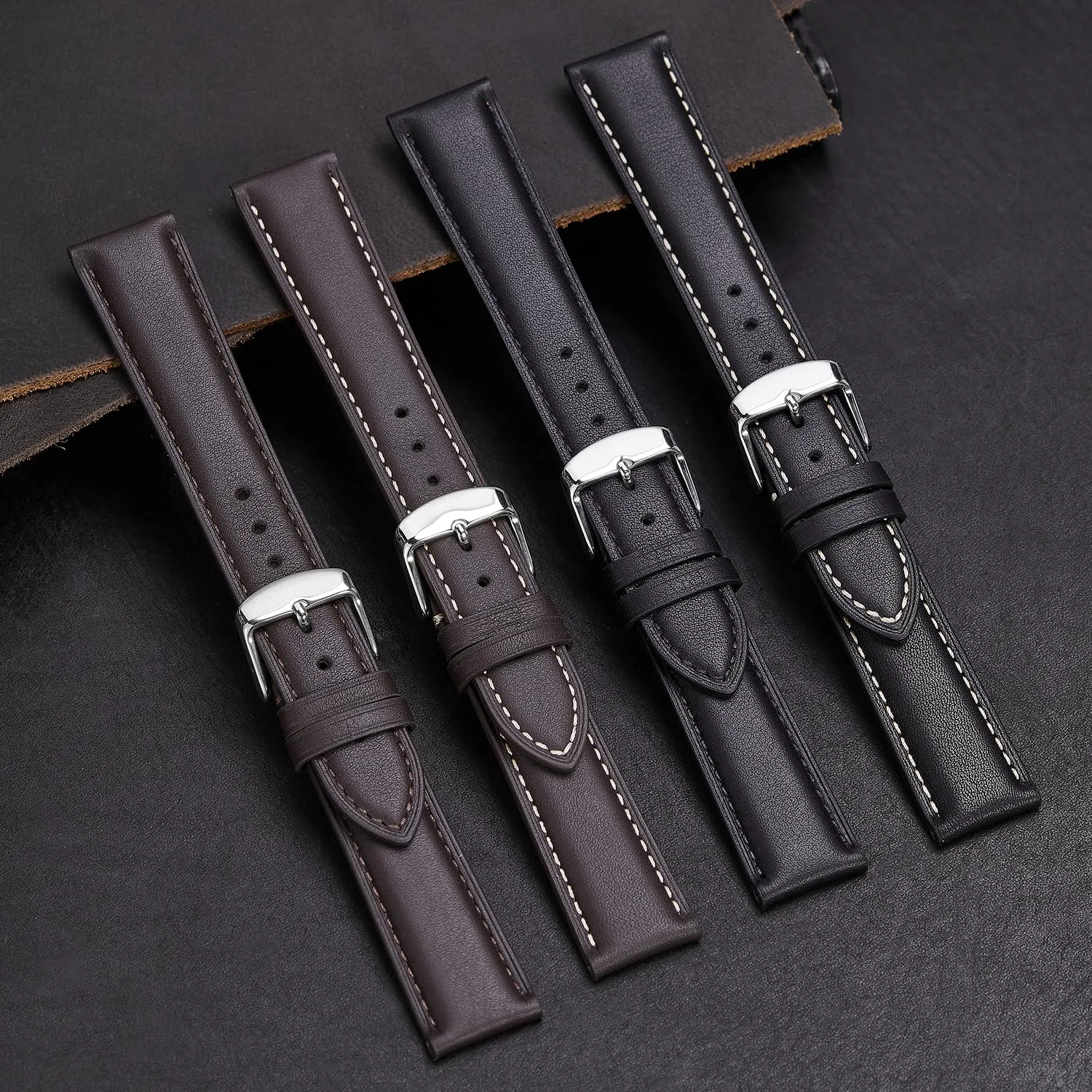 Afany Cinturino in Pelle a Sgancio Rapido, 19mm, Nero - immagine 6