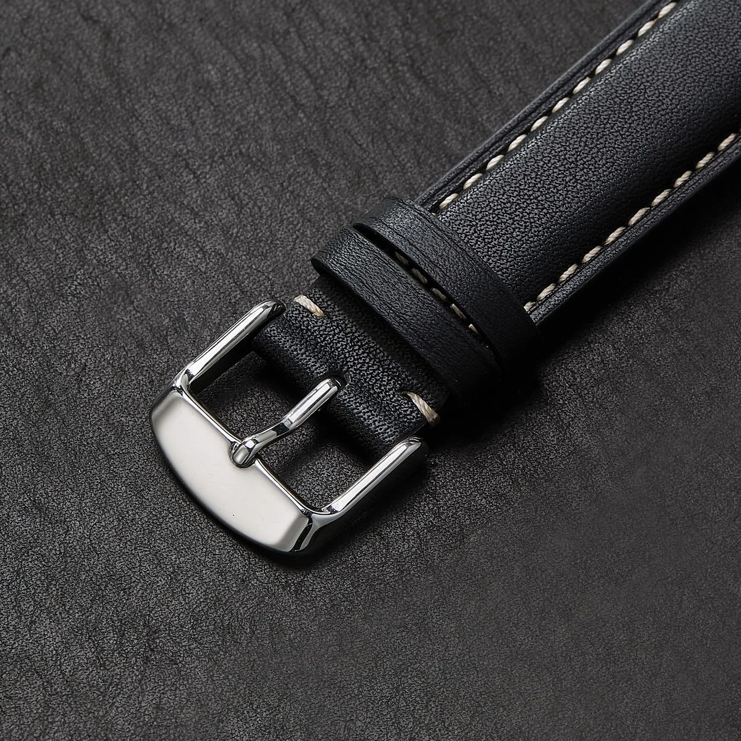 Afany Cinturino per Orologi in Pelle, Sgancio Rapido, 18mm, Nero - immagine 5