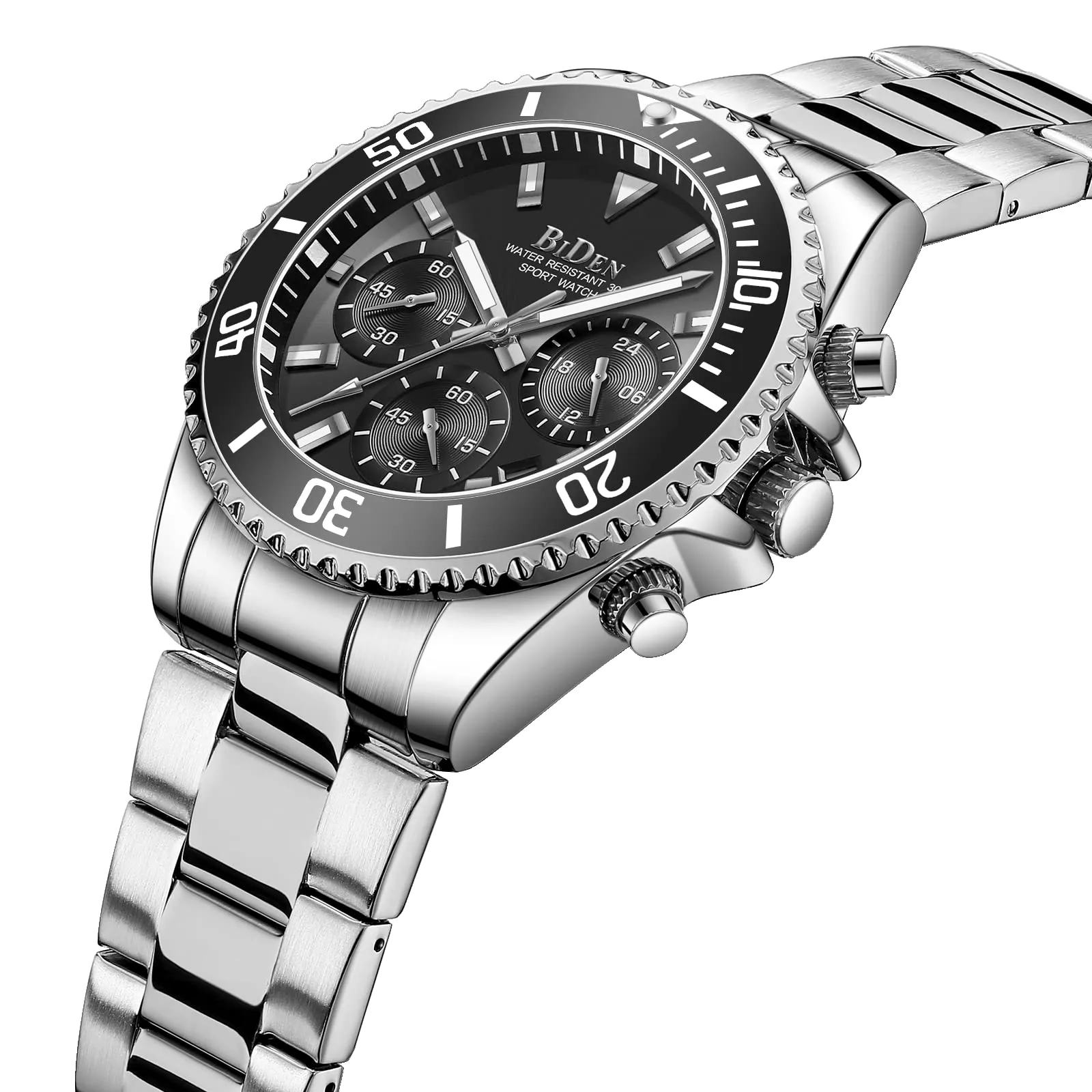 BIDEN Orologio Uomo Cronografo al Quarzo in Acciaio Inox - immagine 2
