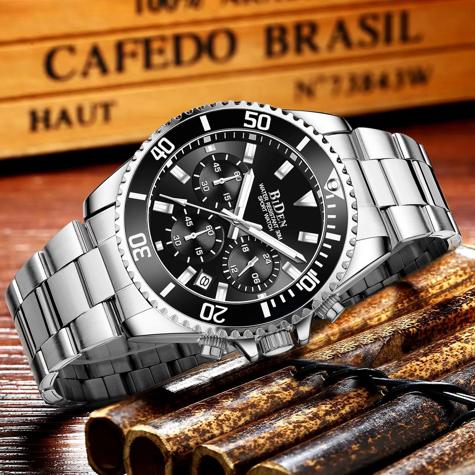 BIDEN Orologio Uomo Cronografo al Quarzo in Acciaio Inox - immagine 8