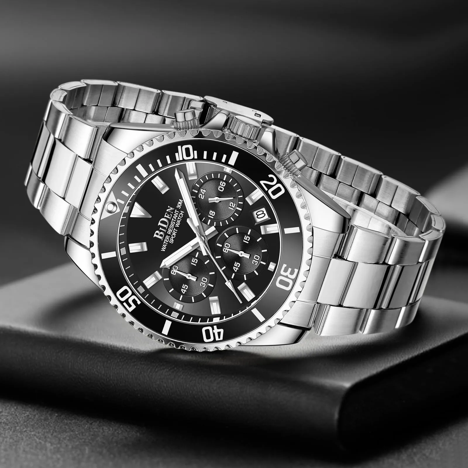 BIDEN Orologio Uomo Cronografo al Quarzo in Acciaio Inox - immagine 9