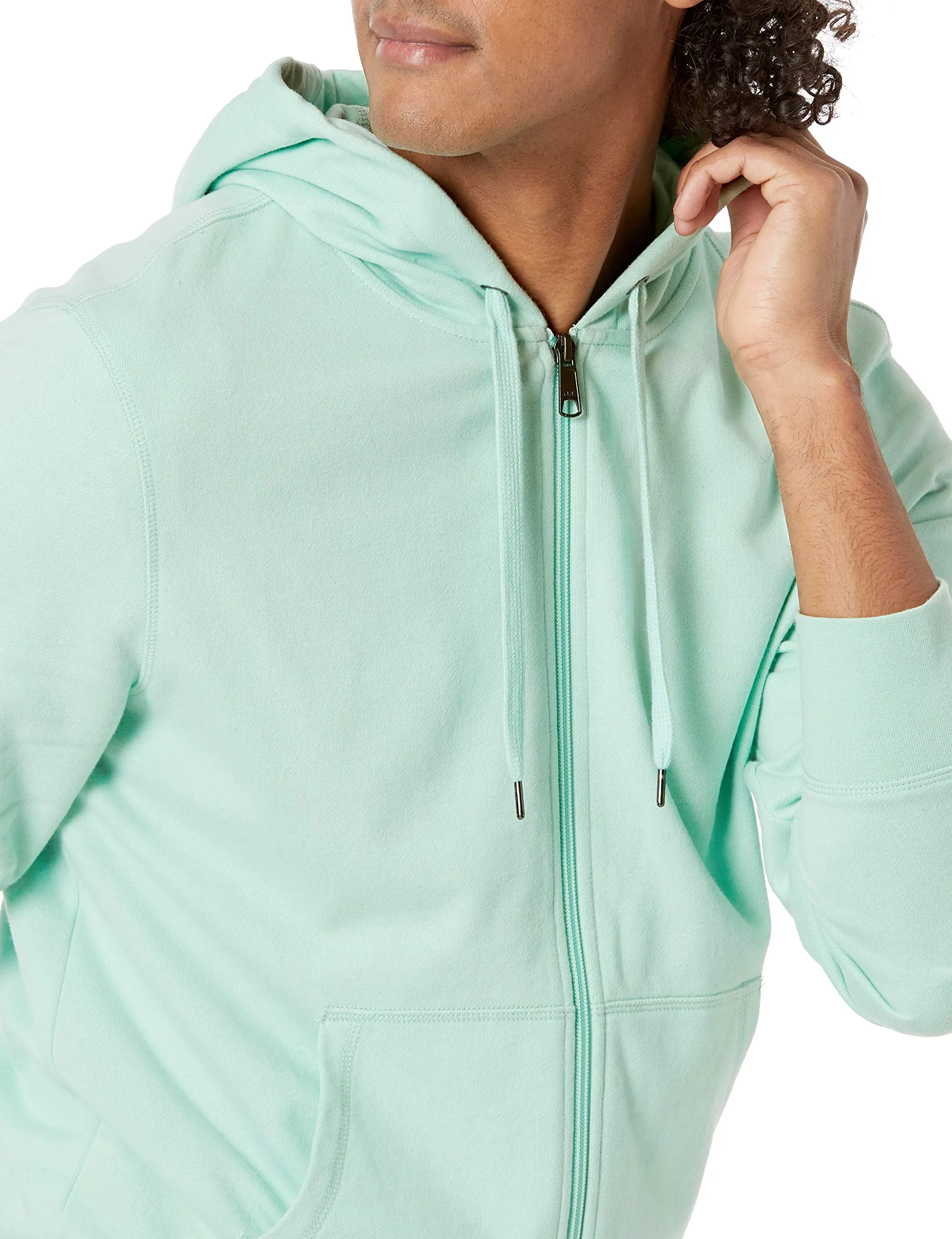 Amazon Essentials Giacca Leggera con Cappuccio e Zip Integrale Uomo, Verde Menta, M - immagine 3