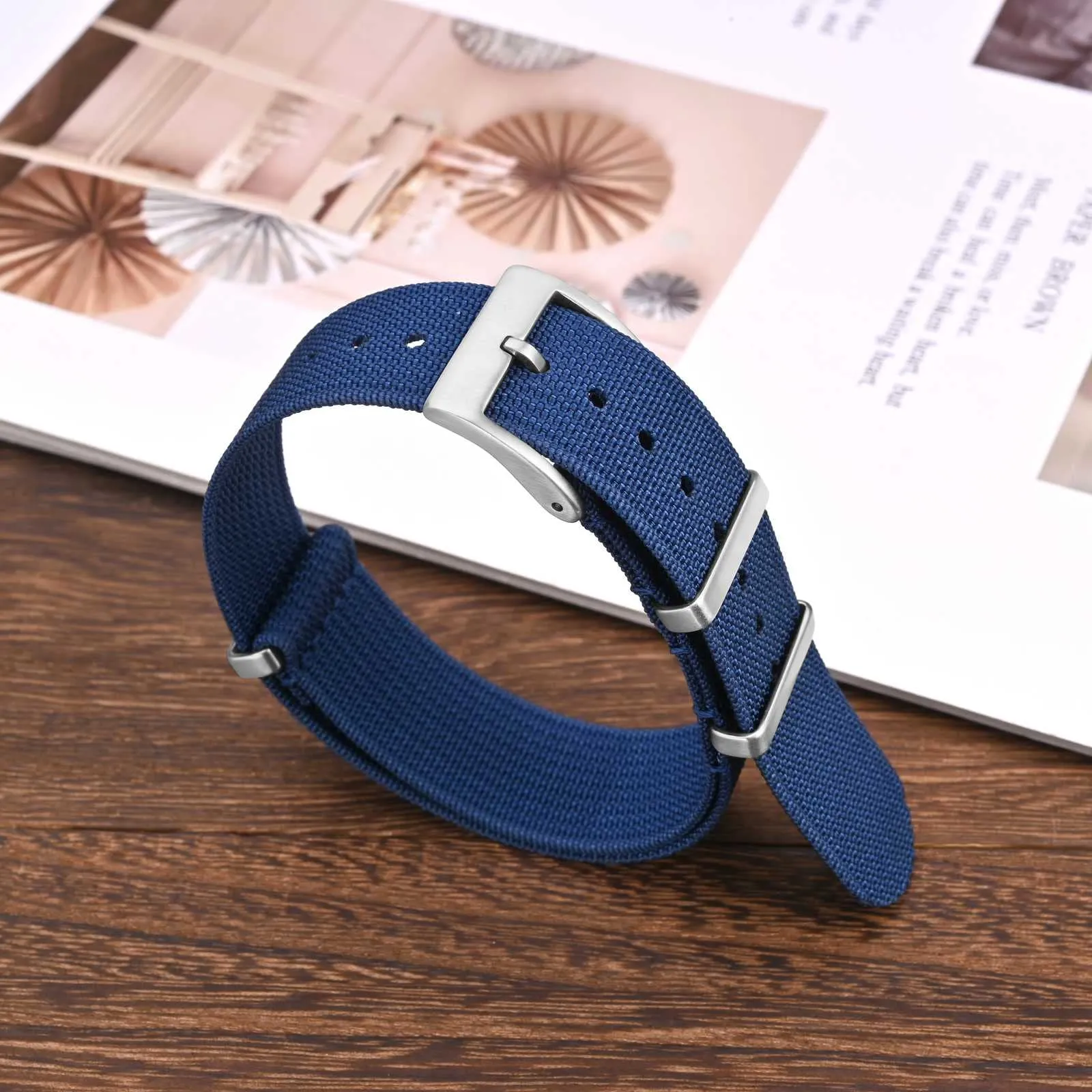 ANNEFIT Cinturino per Orologio in Nylon 18mm con Fibbia in Acciaio Inossidabile - Blu - immagine 8