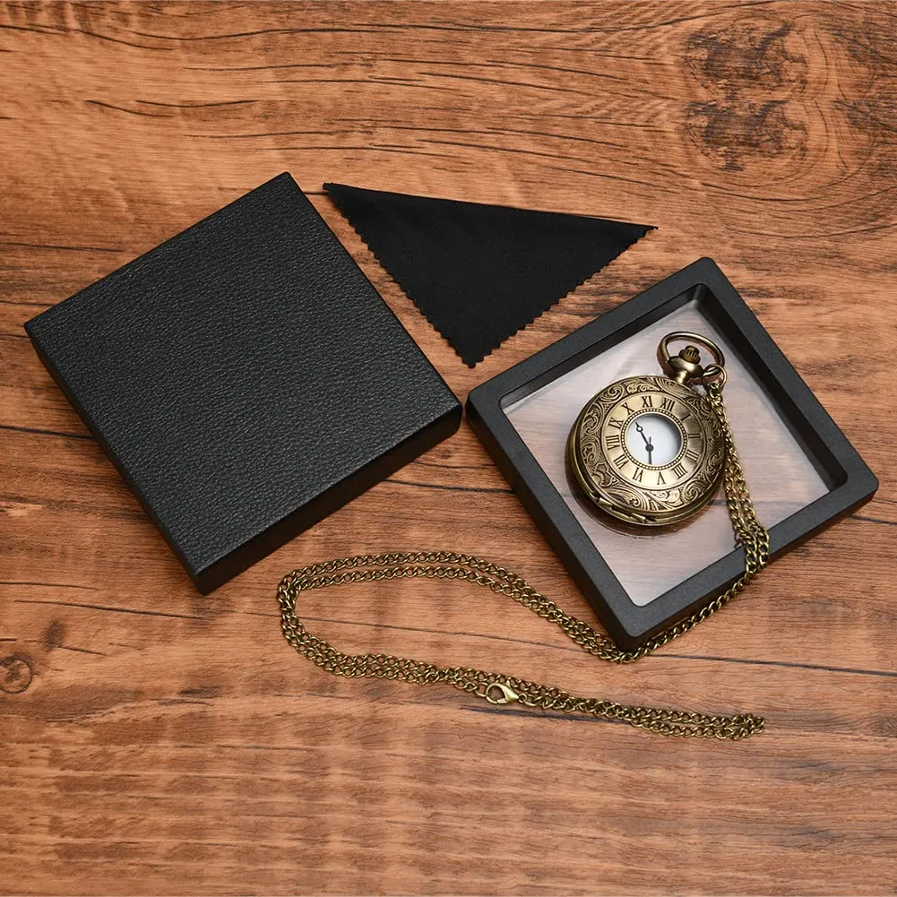 Vicloon Orologio da Tasca Vintage al Quarzo con Numeri Romani e Catena (Bronzo) - immagine 6