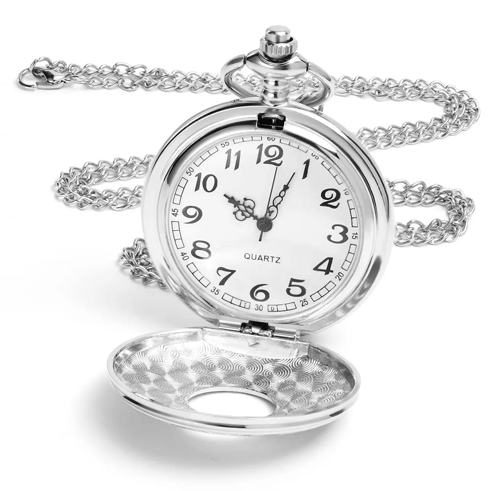 Vicloon Orologio da Tasca Vintage al Quarzo con Numeri Romani e Catena - immagine 1