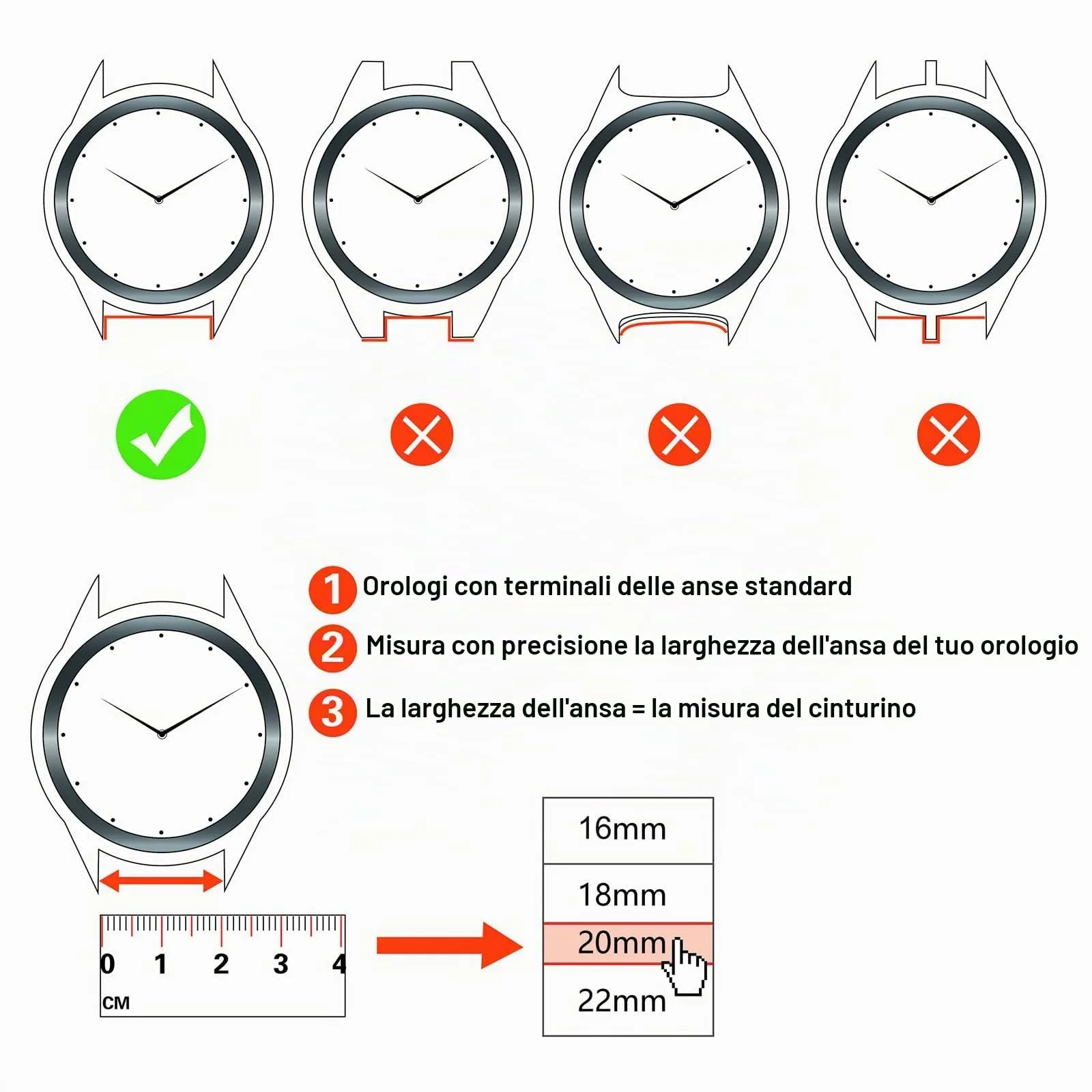 ANNEFIT Cinturino per Orologio in Nylon 22mm con Fibbia in Acciaio Inossidabile (Arancio) - immagine 5