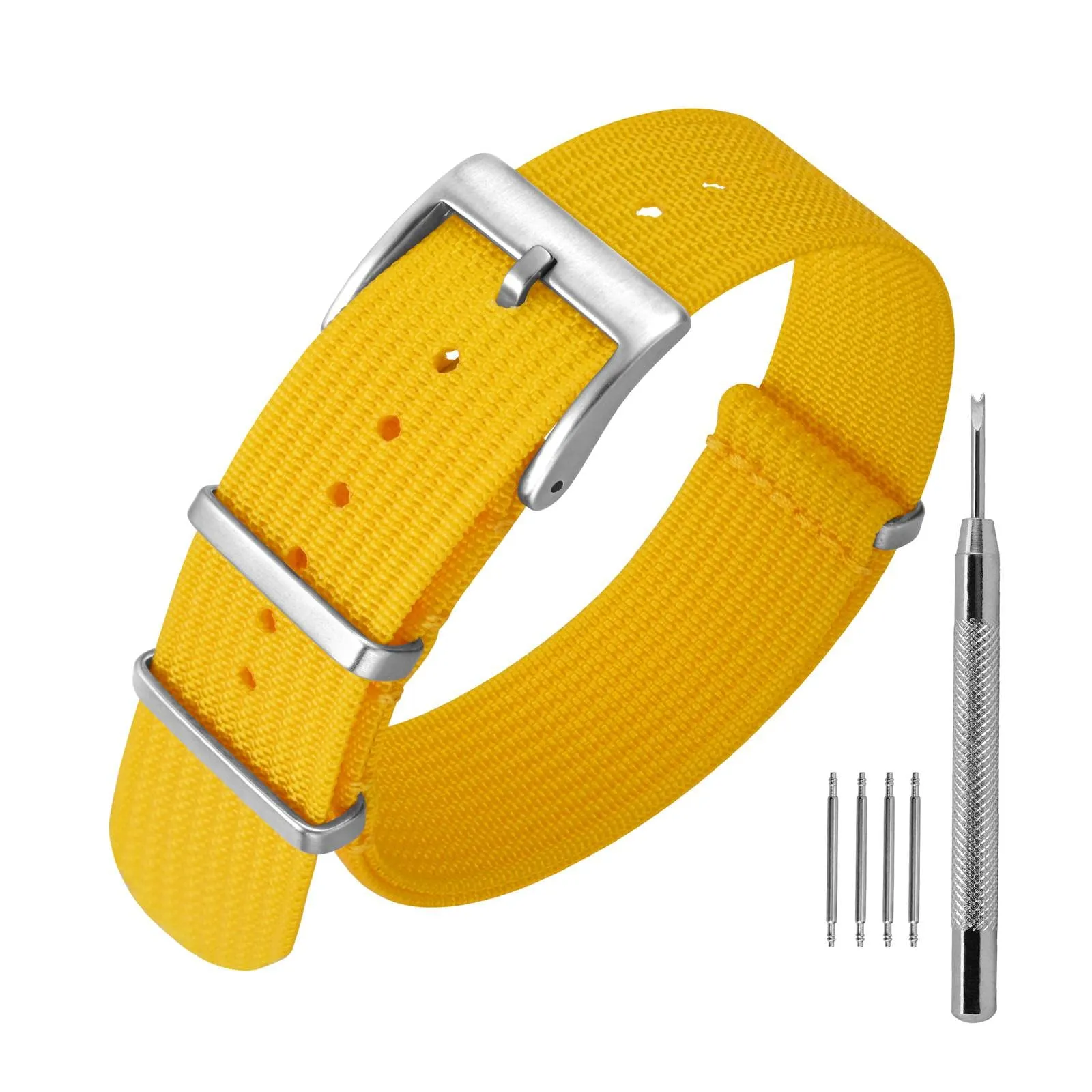 ANNEFIT Cinturino per Orologio in Nylon 22mm con Fibbia in Acciaio Inossidabile, Giallo - immagine 1