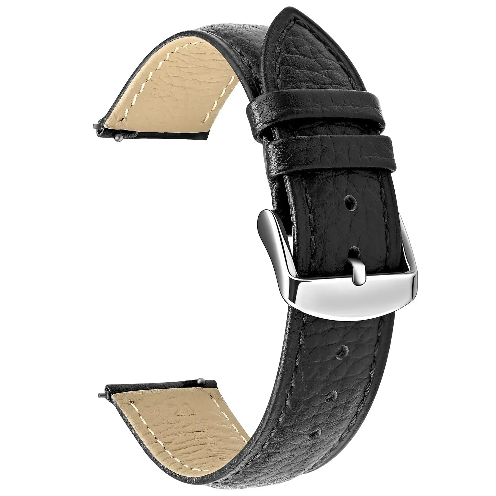 ULLCHRO Cinturino Orologio in Pelle Vera Vintage con Sgancio Rapido, 13mm, Nero - immagine 1