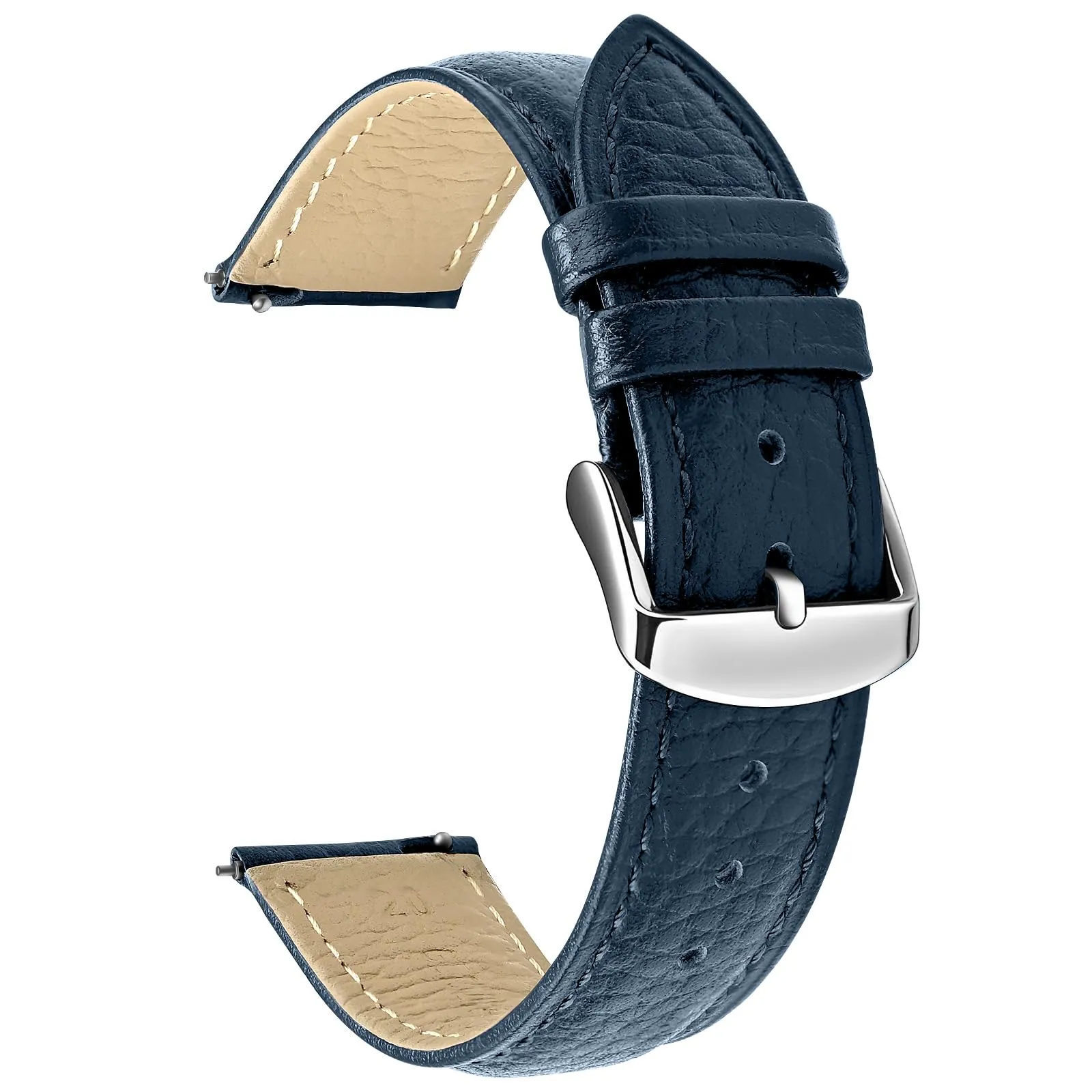 ULLCHRO Cinturino Orologio in Pelle Vera Vintage con Sgancio Rapido, 21mm, Blu Marino - immagine 1