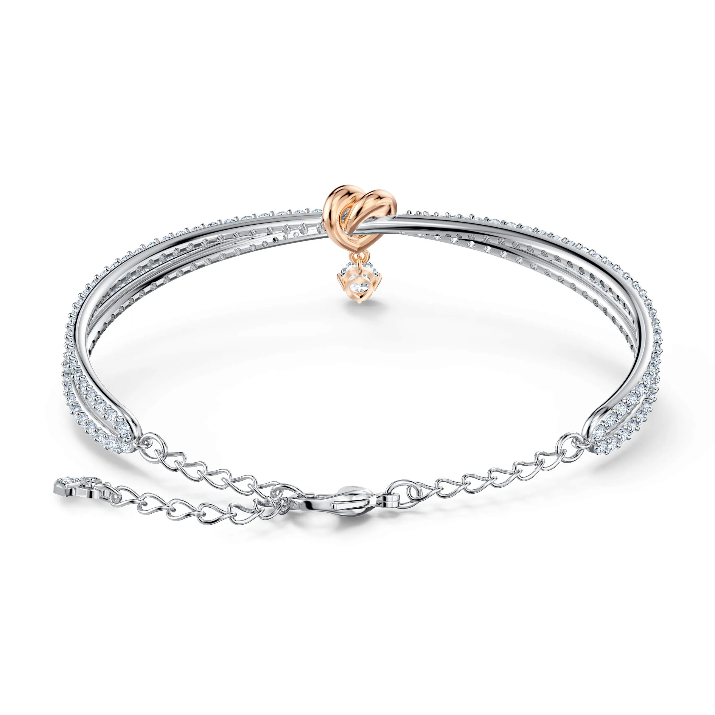Swarovski Lifelong Heart Bracciale Rigido, Cuore, Bianco, Mix di finiture - immagine 2