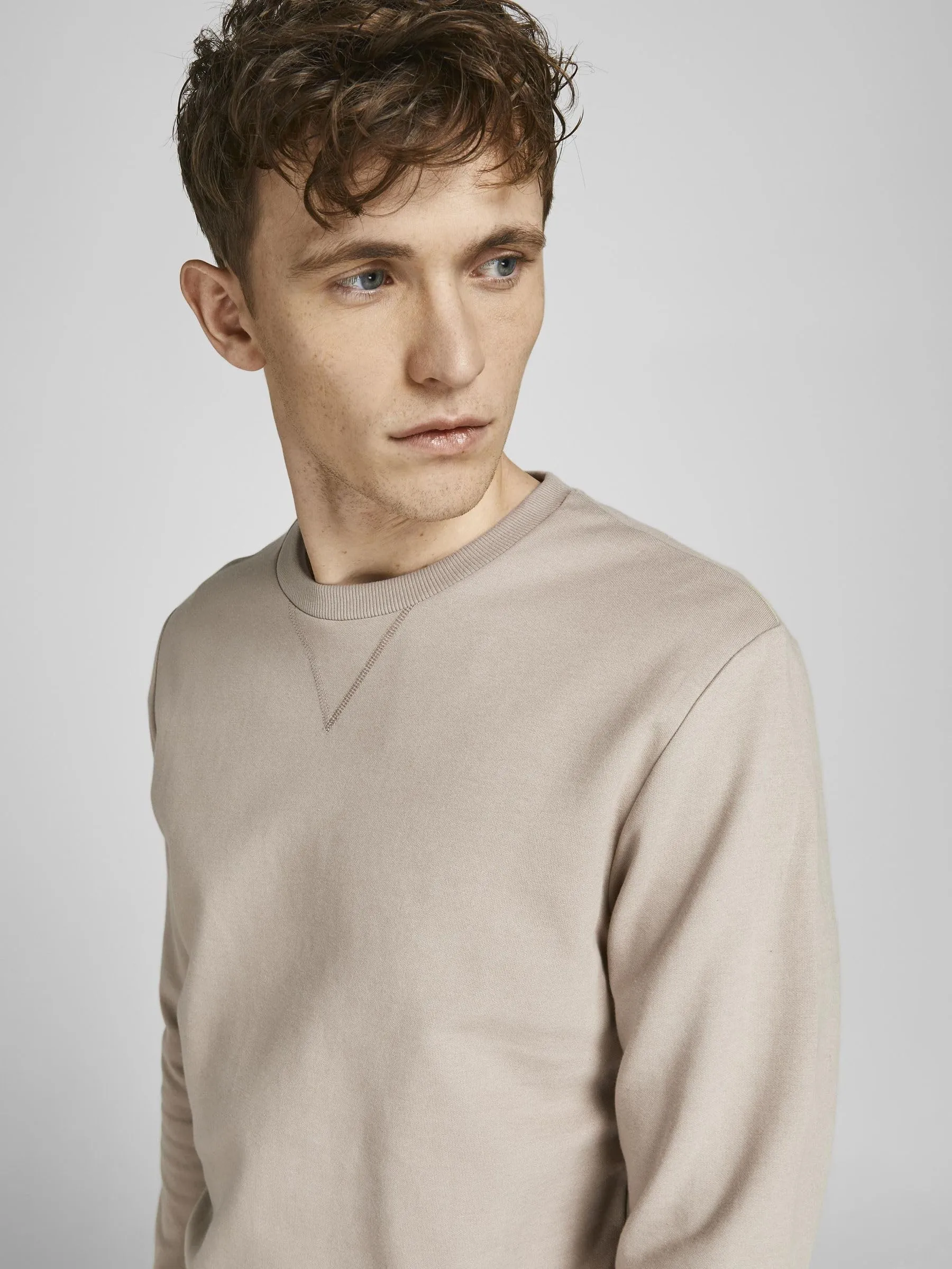 Jack & Jones Felpa Basic da Uomo con Scollo Rotondo, Beige, XXL - immagine 8