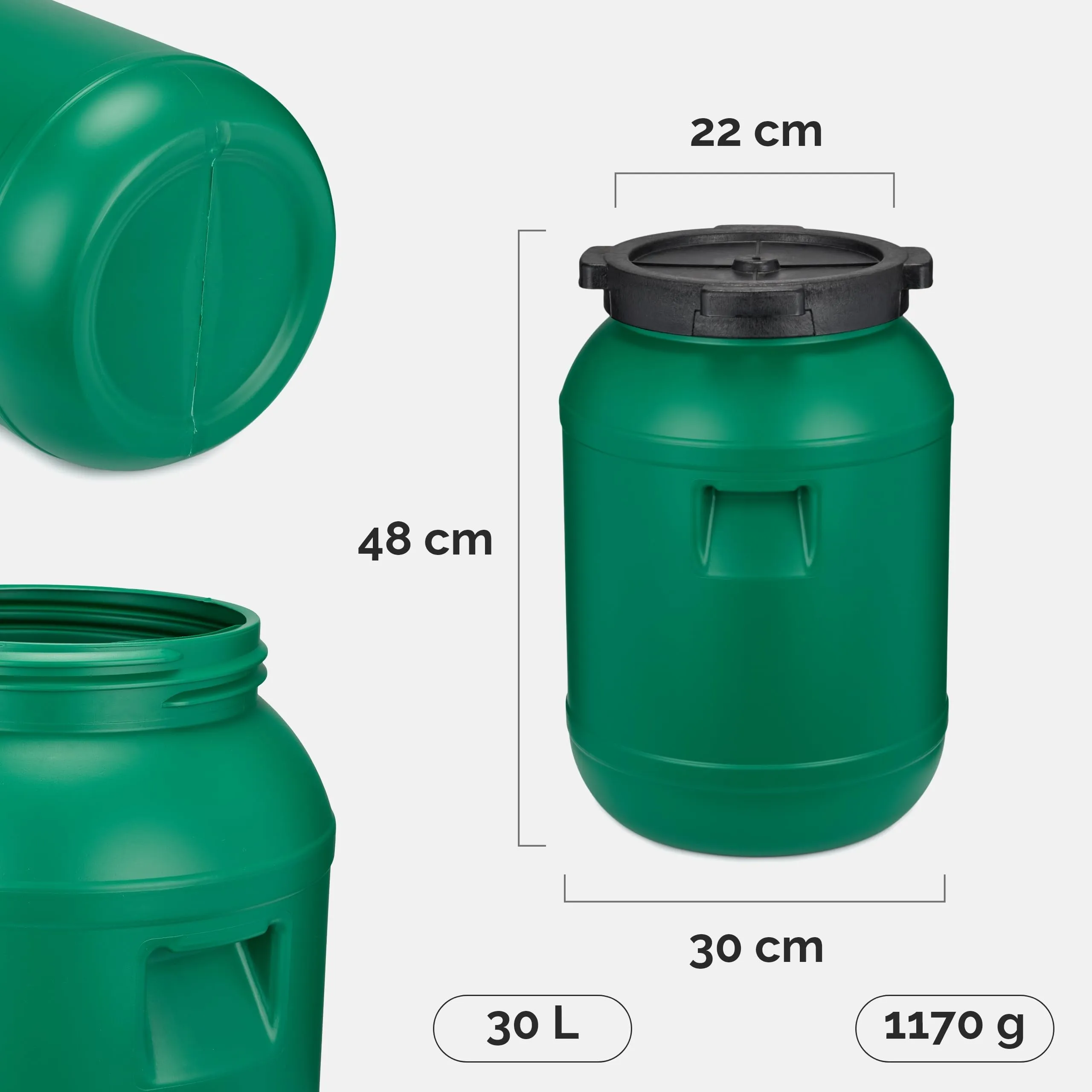Garronda Tanica Acqua HDPE per Alimenti 30L Verde GD-0078 - immagine 2