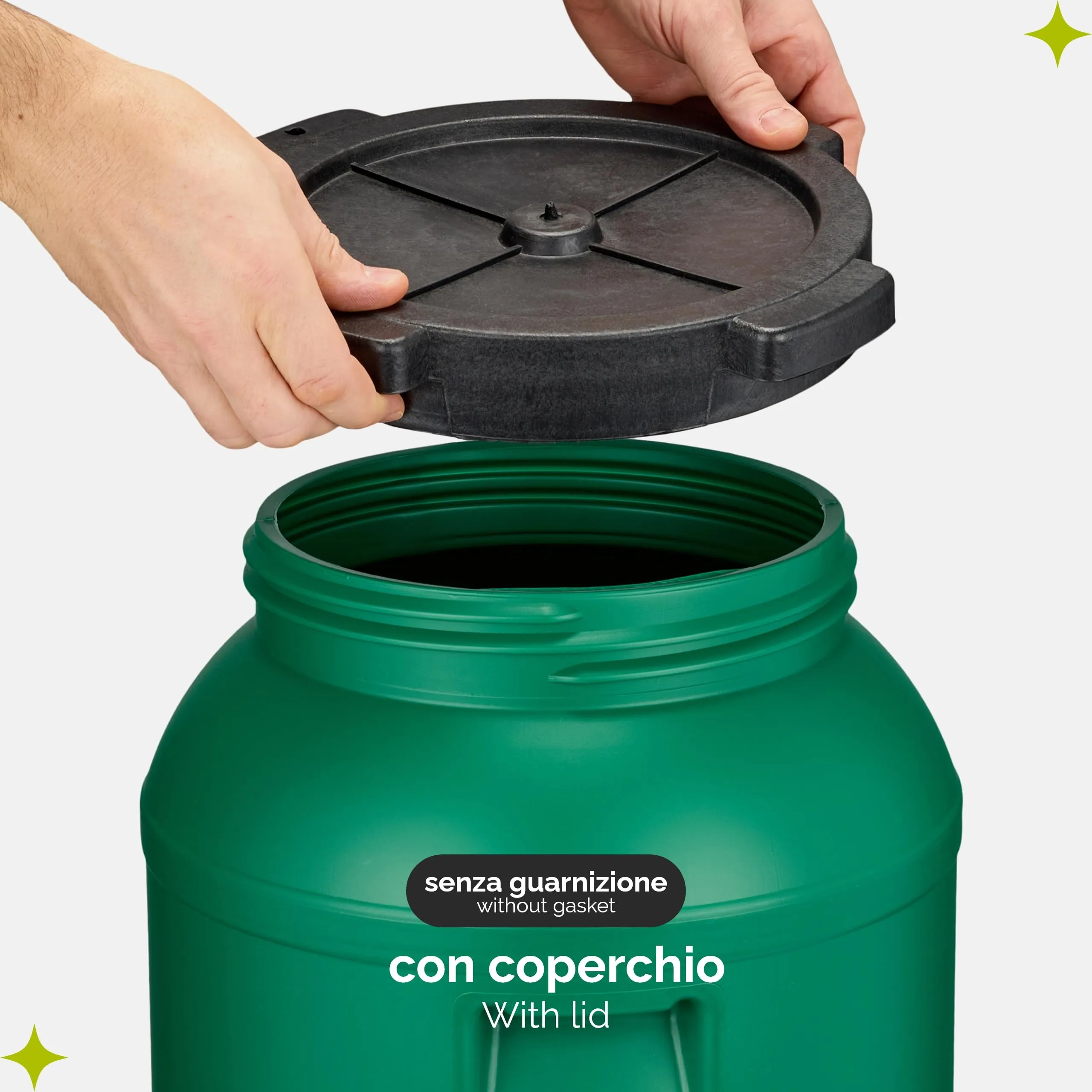 Garronda Tanica Acqua HDPE per Alimenti 30L Verde GD-0078 - immagine 3