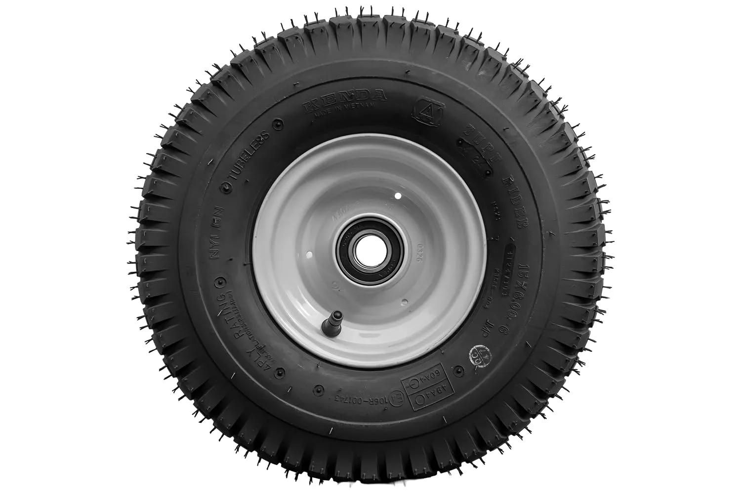 Starco Ruota Completa 15x6.00-6 per Tosaerba e Trattorini, Pneumatico Kenda 4PR, Cerchio in Acciaio 3x98, Cuscinetti 6205-2RS, Portata 335 kg - immagine 2