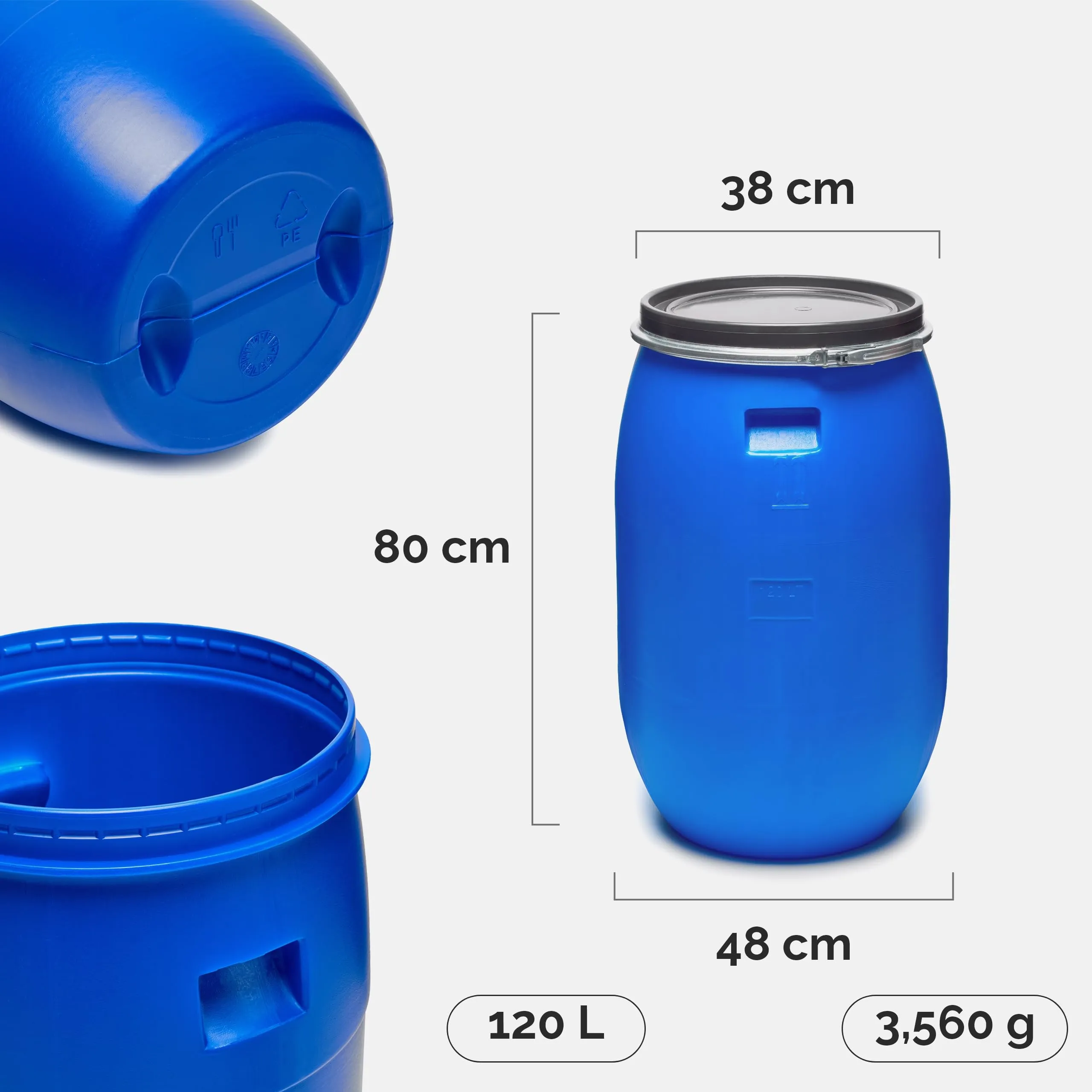 Garronda Serbatoio Acqua HDPE per Alimenti 120L Blu GD-0078 - immagine 2