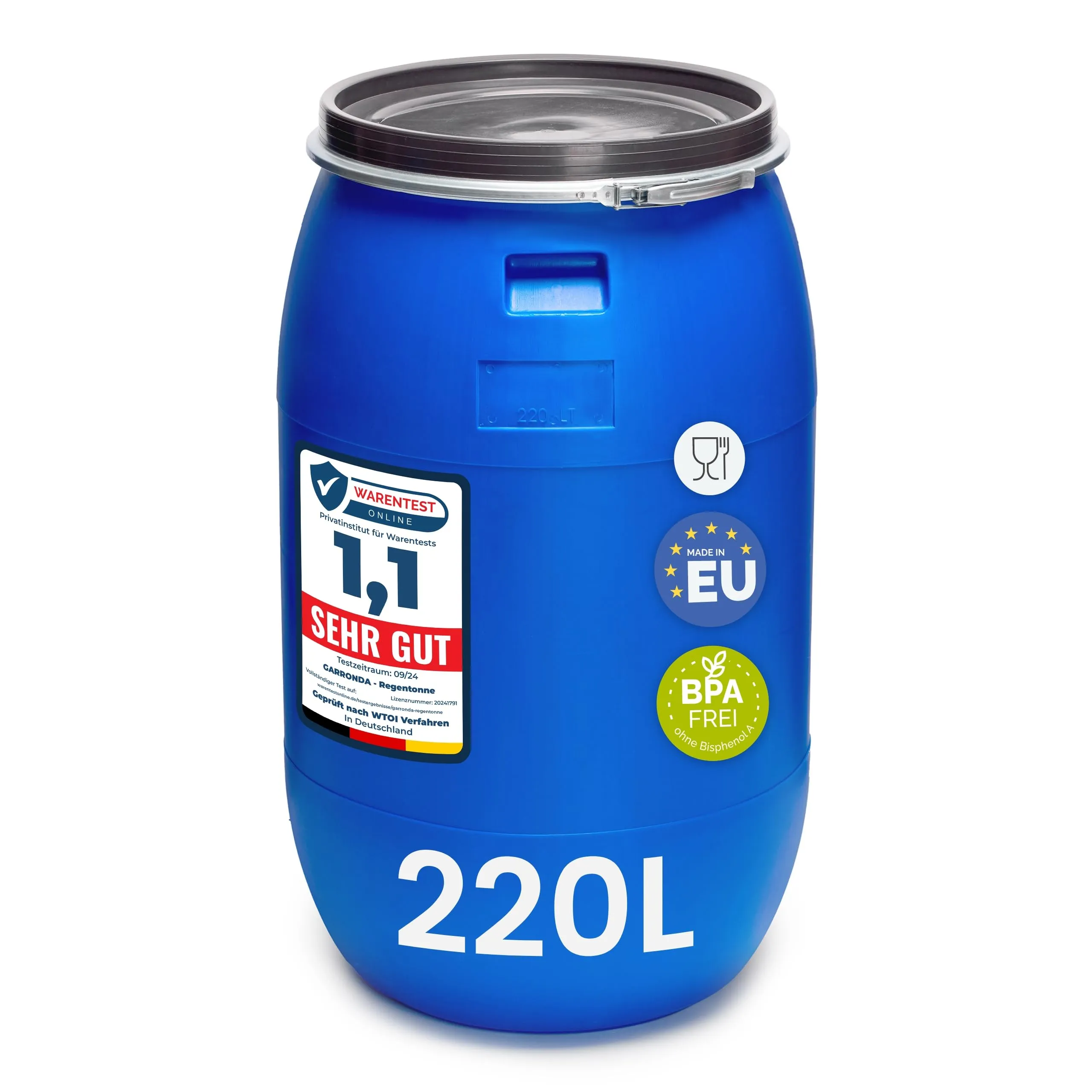 Garronda Serbatoio Acqua HDPE per Alimenti 220L Blu GD-0078 - immagine 1