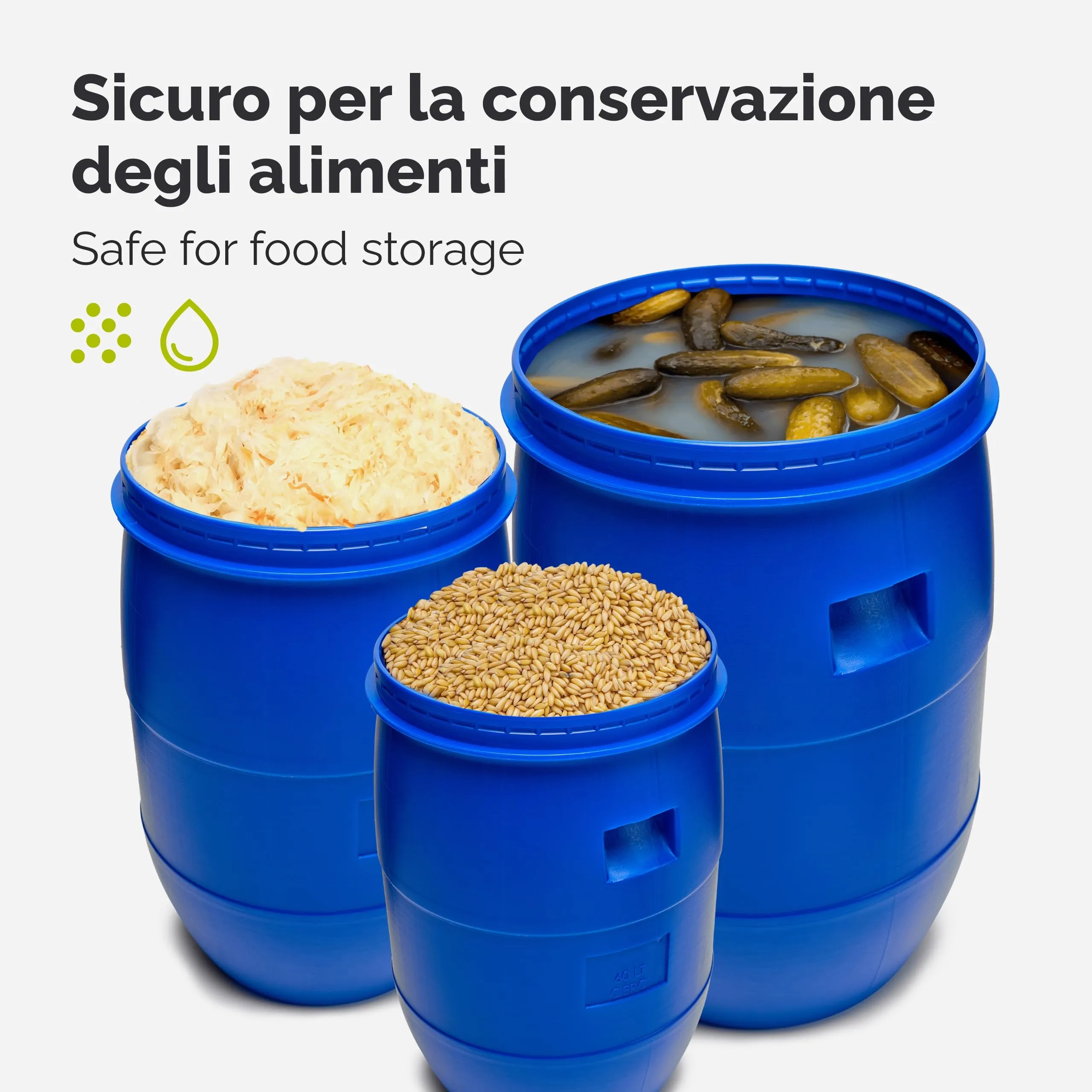 Garronda Serbatoio Acqua HDPE per Alimenti 220L Blu GD-0078 - immagine 5