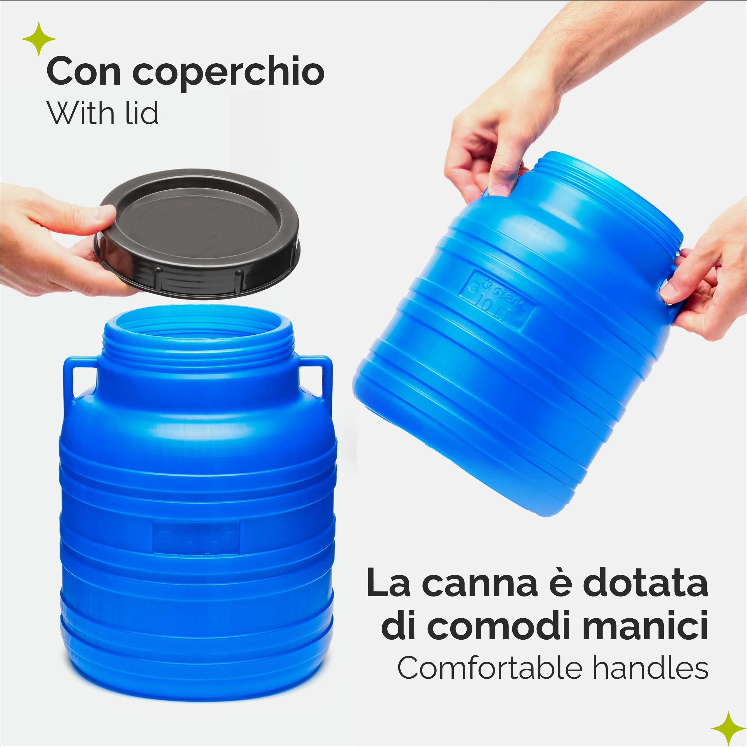 Garronda Tanica Acqua HDPE per Alimenti 10L Blu GD-0078 - immagine 3