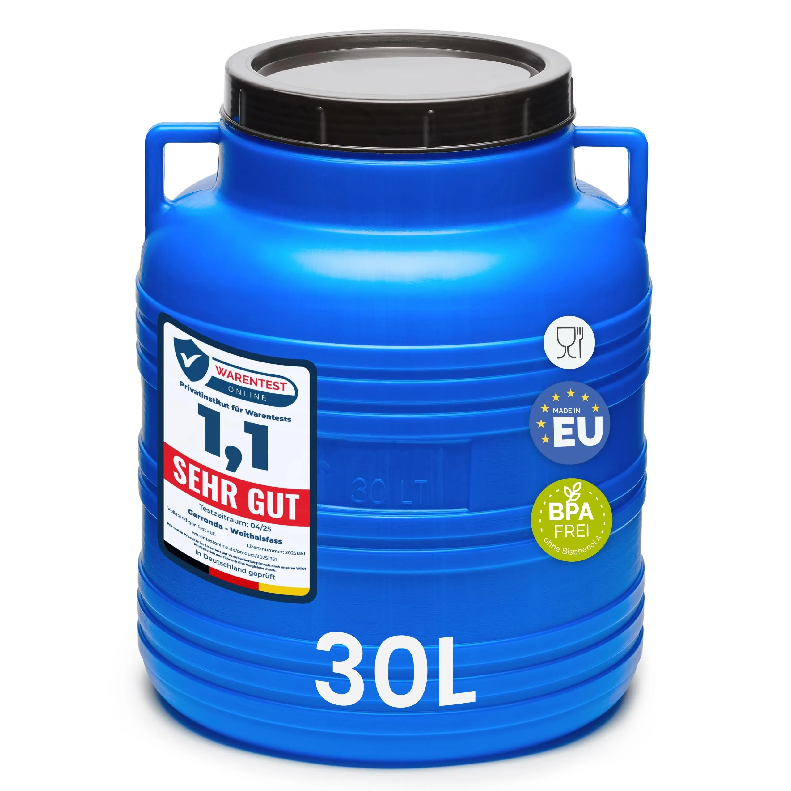 Garronda Tanica Acqua HDPE per Alimenti 30L Blu GD-0078 - immagine 1