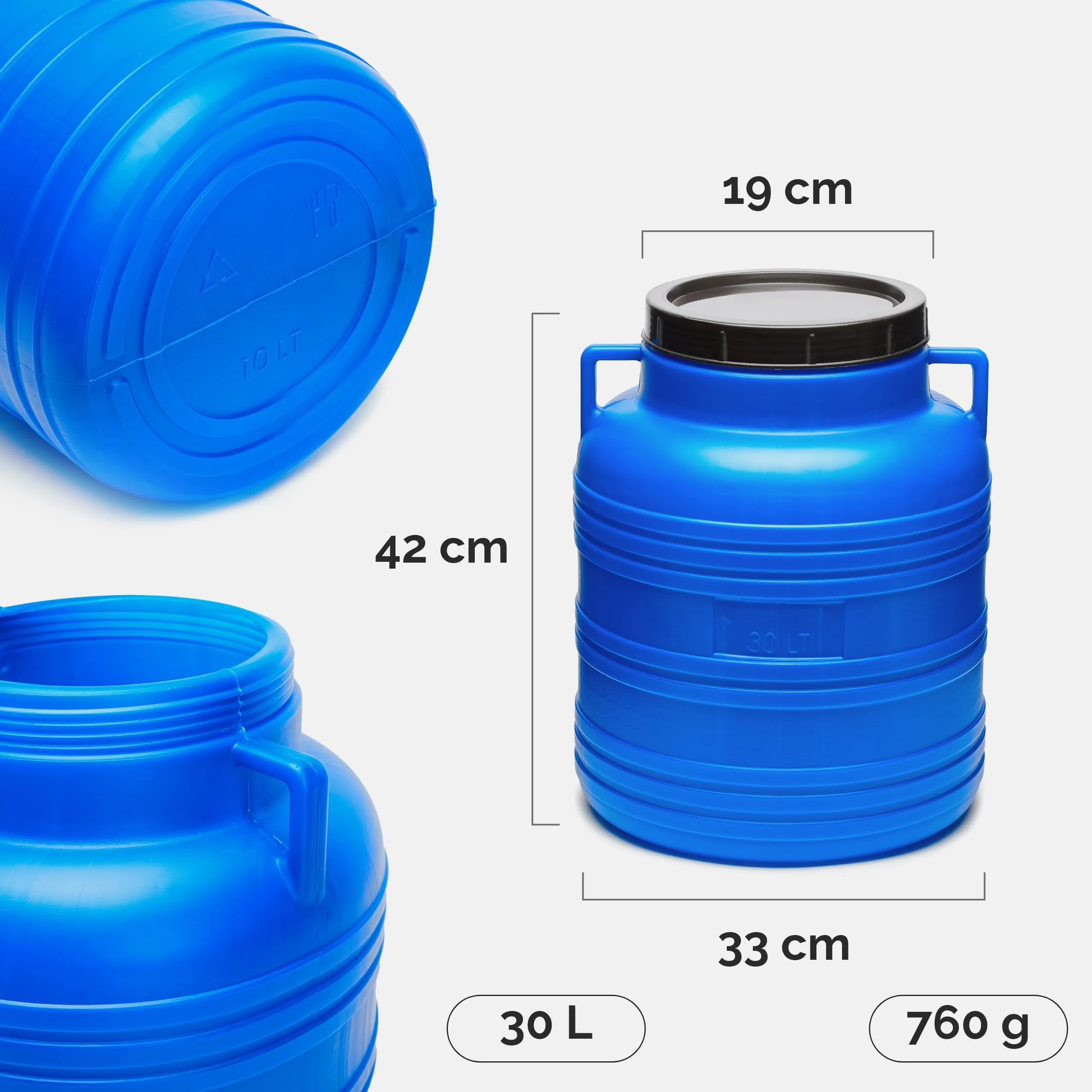 Garronda Tanica Acqua HDPE per Alimenti 30L Blu GD-0078 - immagine 2