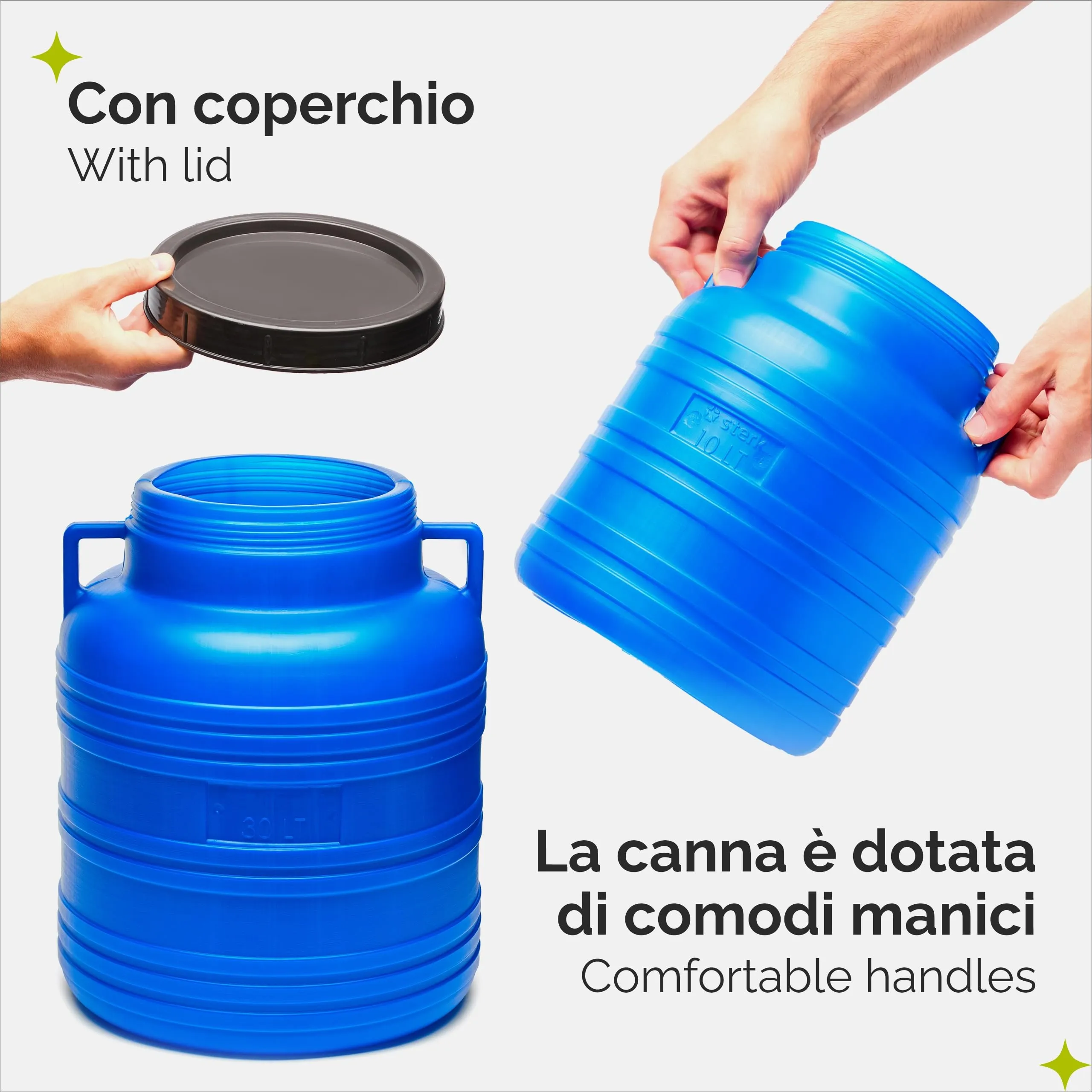 Garronda Tanica Acqua HDPE per Alimenti 30L Blu GD-0078 - immagine 3