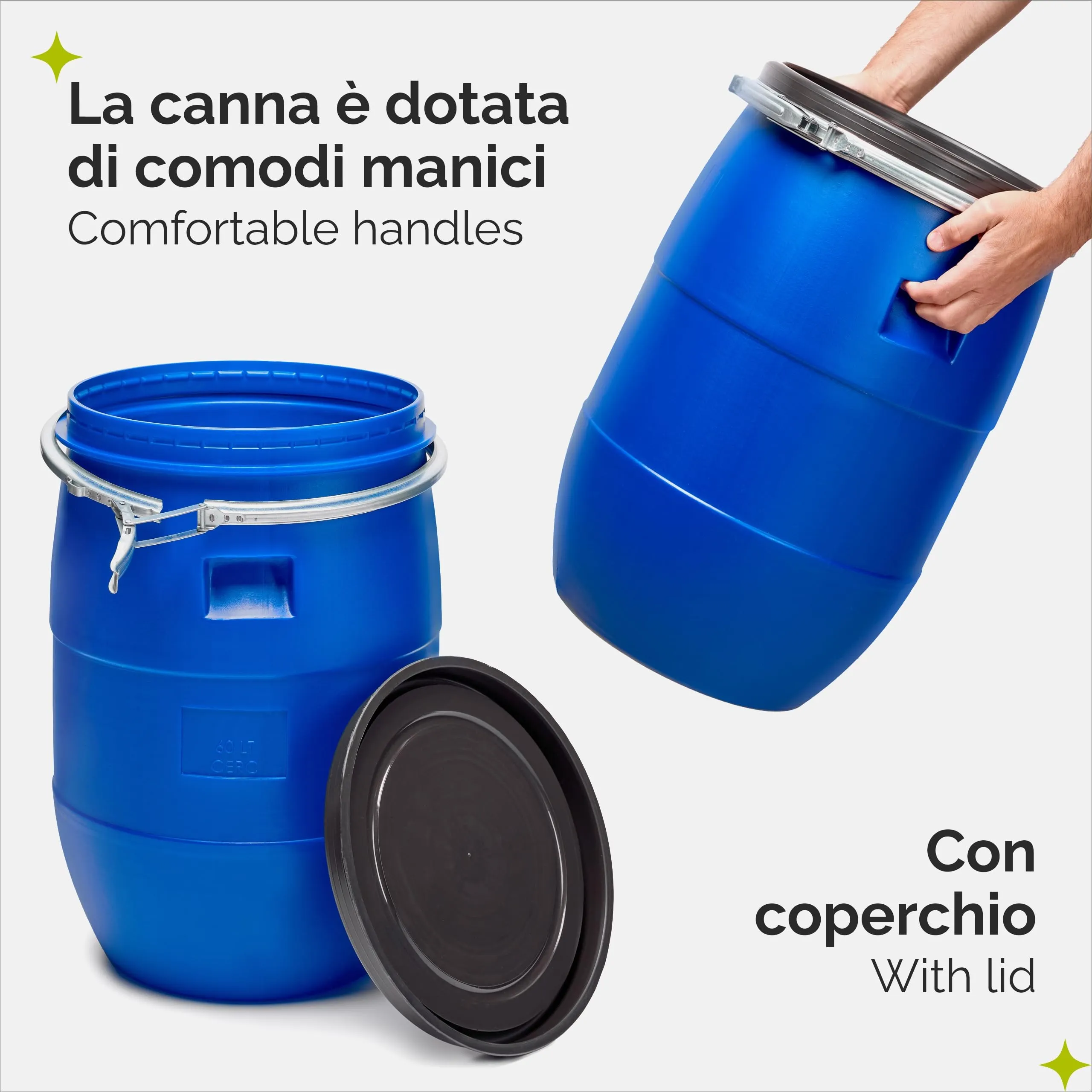 Garronda Serbatoio Acqua HDPE per Alimenti 60L Blu GD-0078 - immagine 3