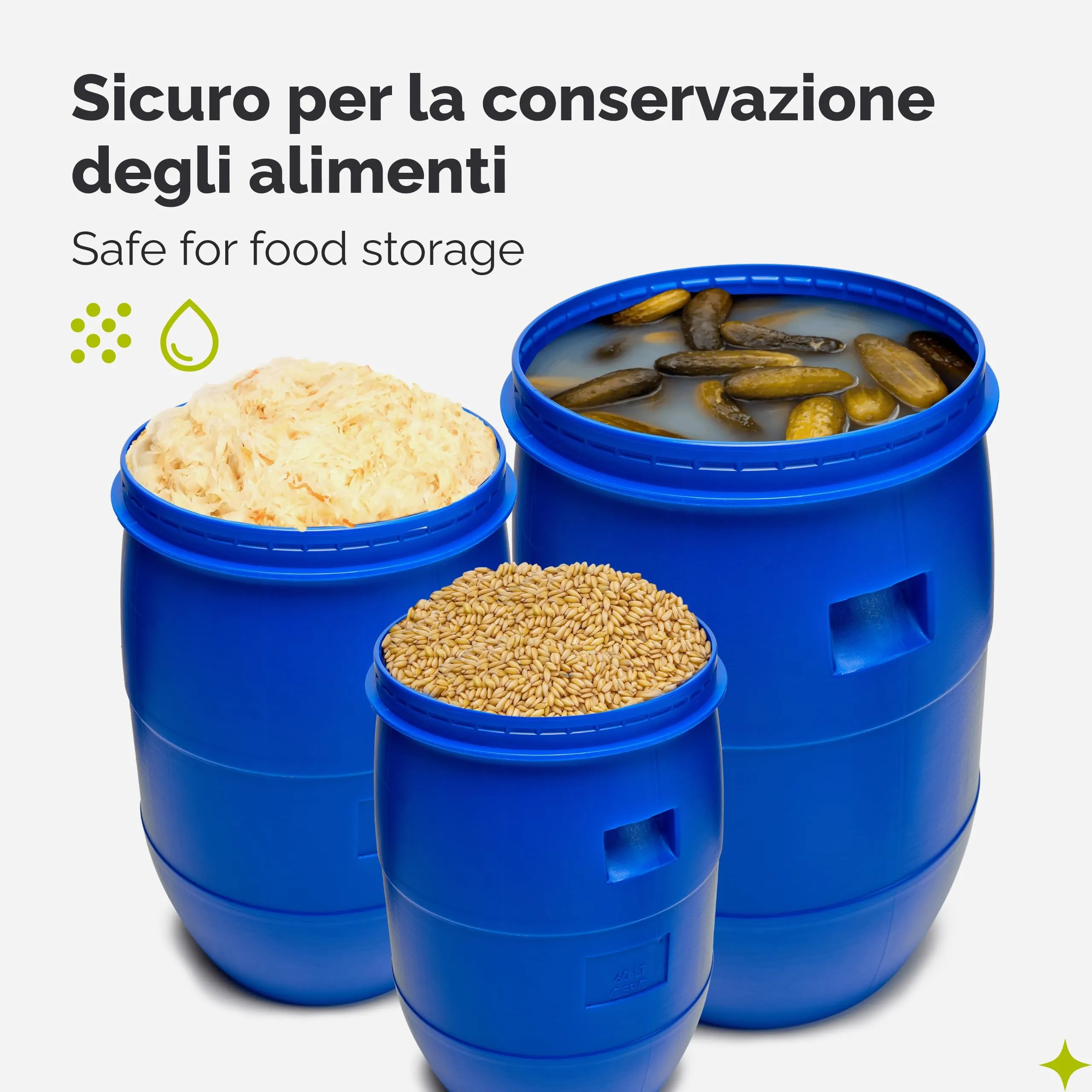 Garronda Serbatoio Acqua HDPE per Alimenti 60L Blu GD-0078 - immagine 5