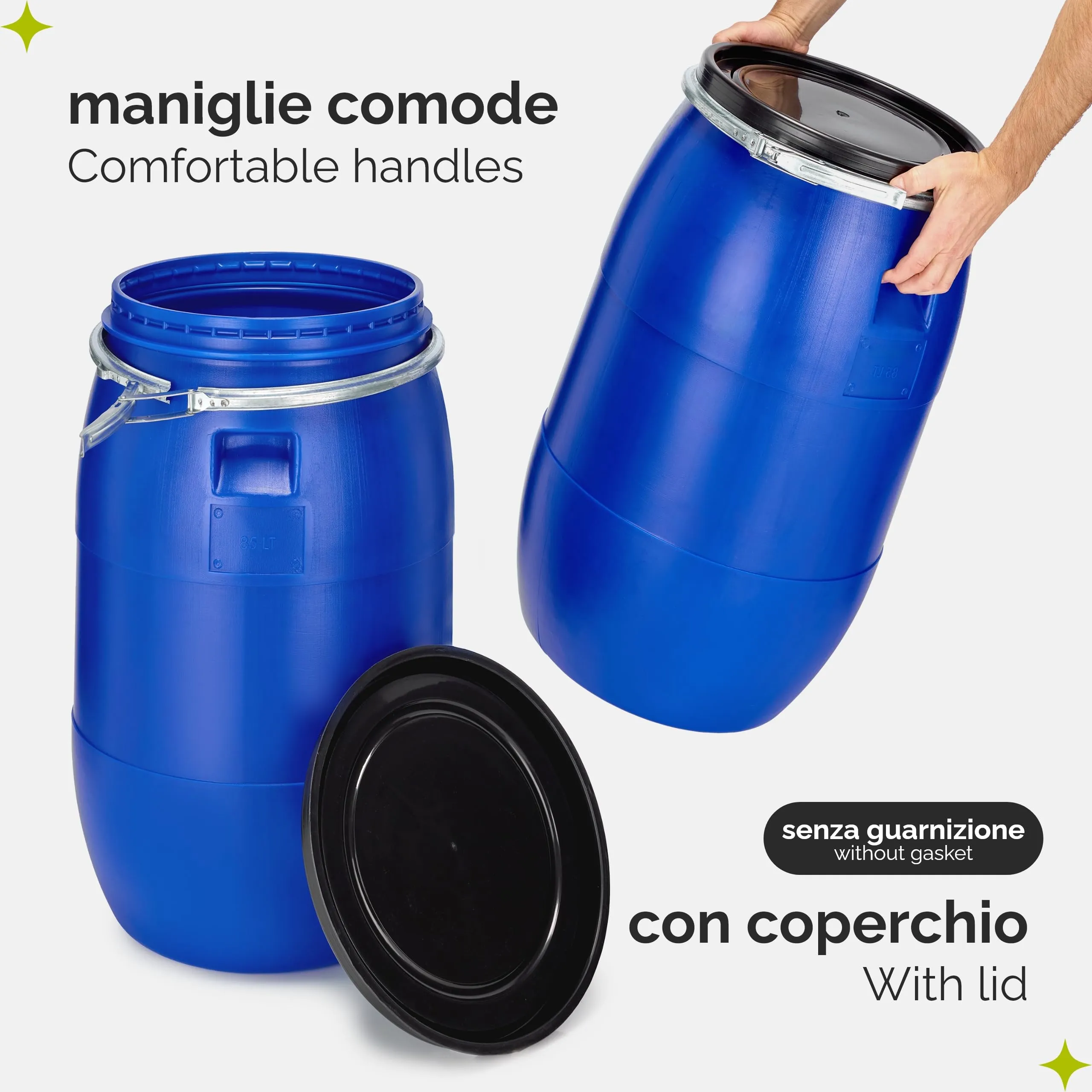 Garronda Serbatoio Acqua HDPE per Alimenti 85L Blu GD-0078 - immagine 3