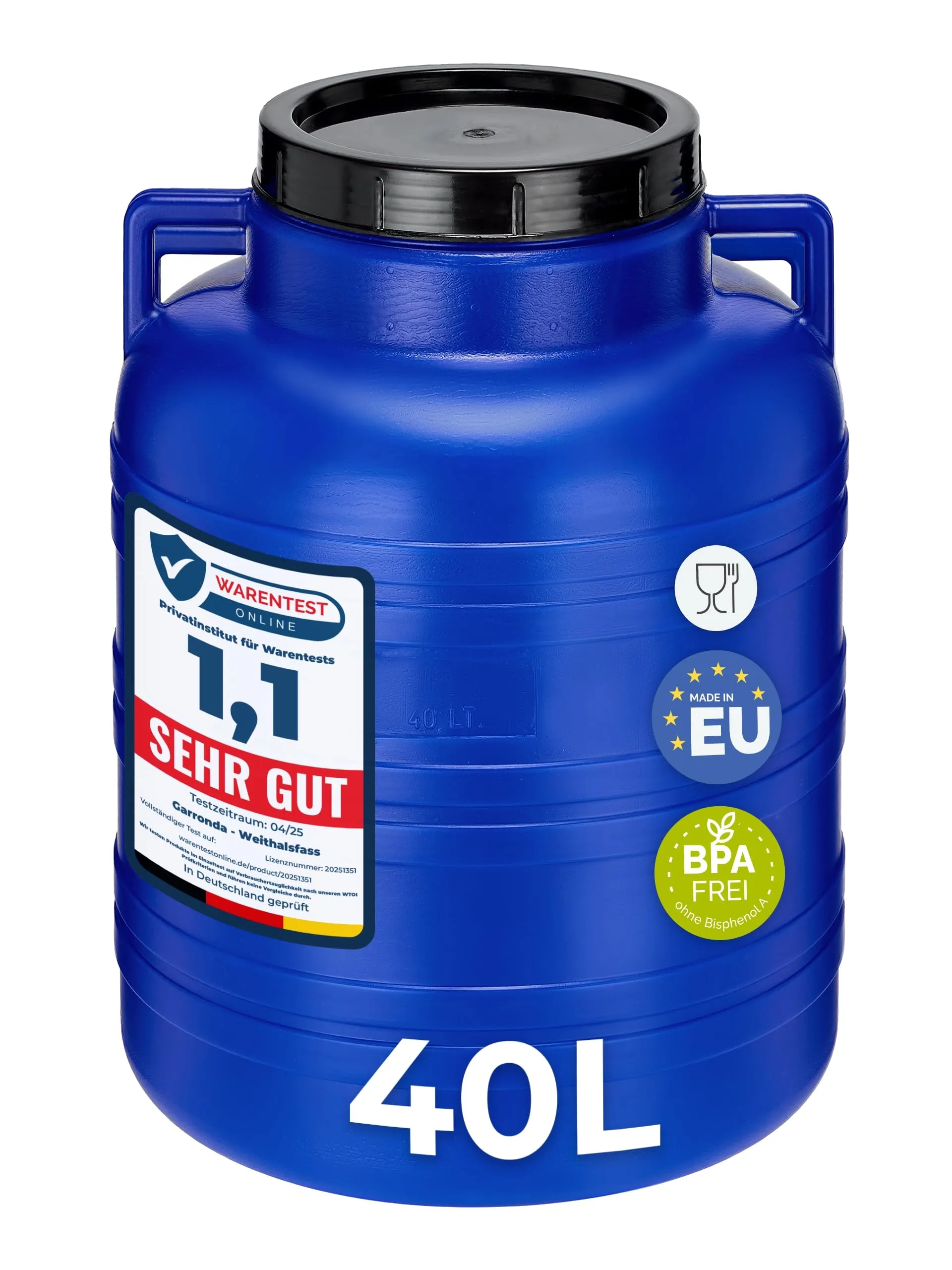 Garronda Tanica Acqua HDPE per Alimenti 40L Blu GD-0078 - immagine 1