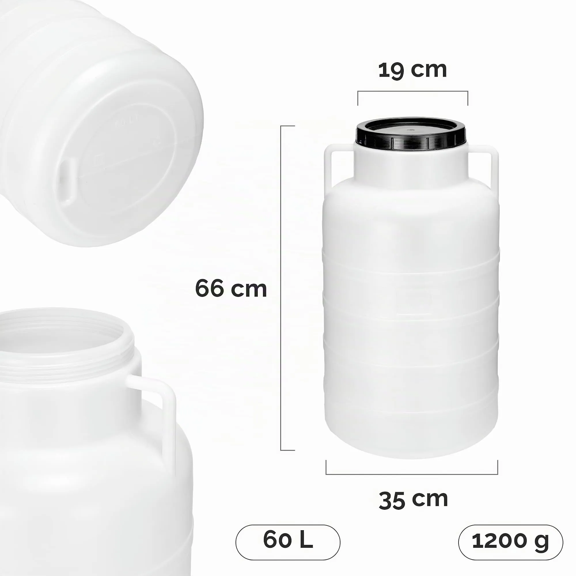 Garronda Tanica Acqua HDPE per Alimenti 60L Bianco GD-0078 - immagine 2