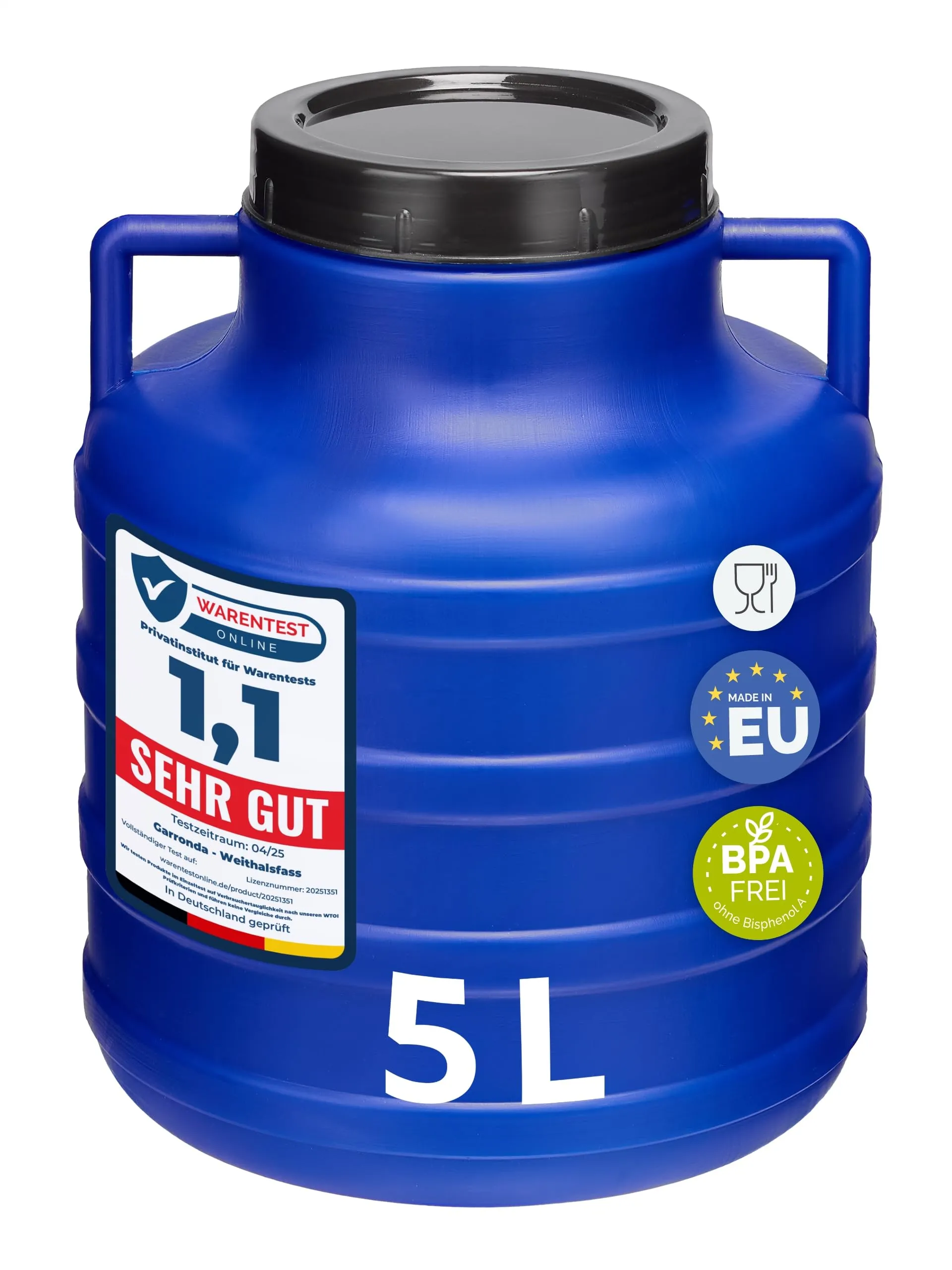 Garronda Tanica Acqua HDPE per Alimenti 5L Blu GD-0078 - immagine 1
