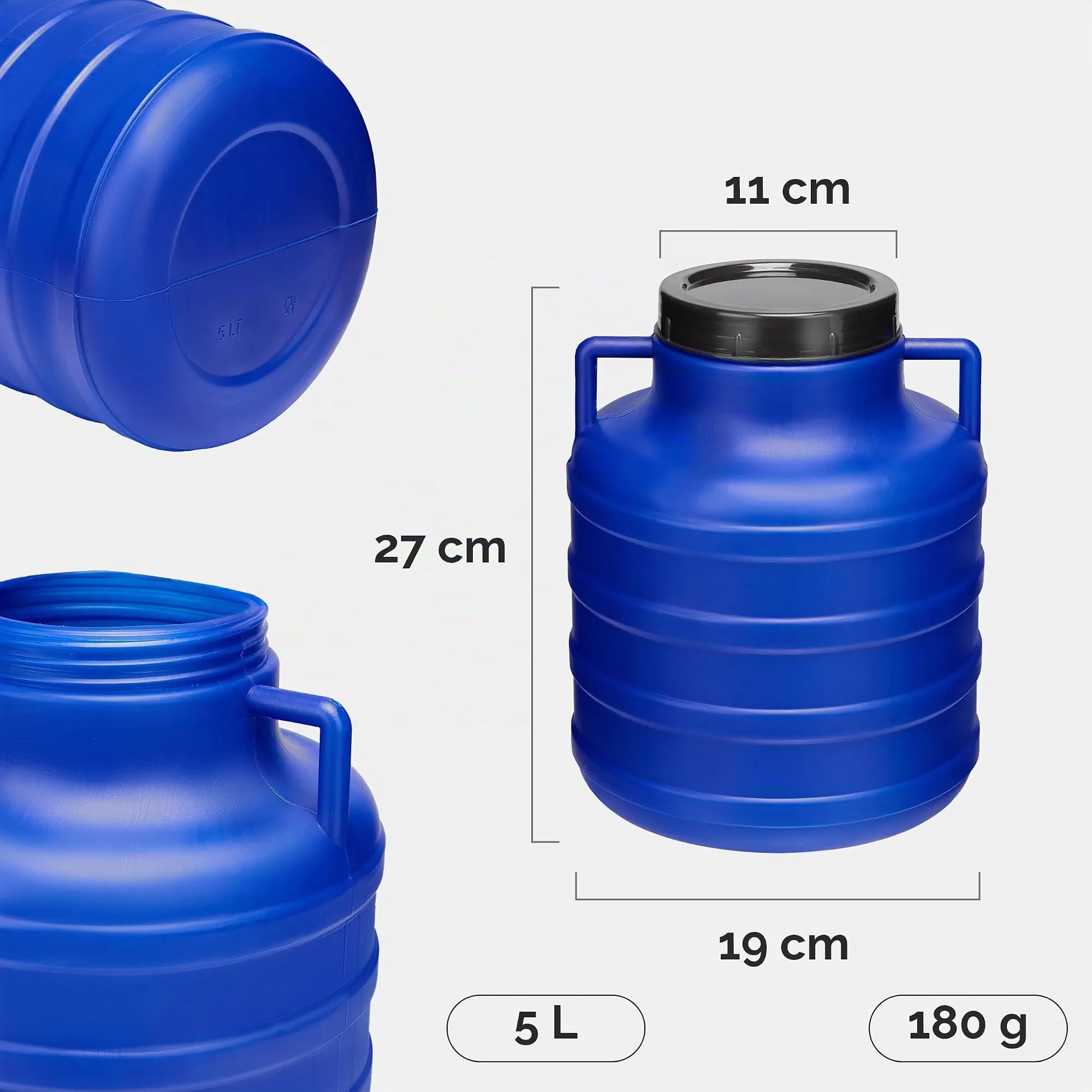 Garronda Tanica Acqua HDPE per Alimenti 5L Blu GD-0078 - immagine 2