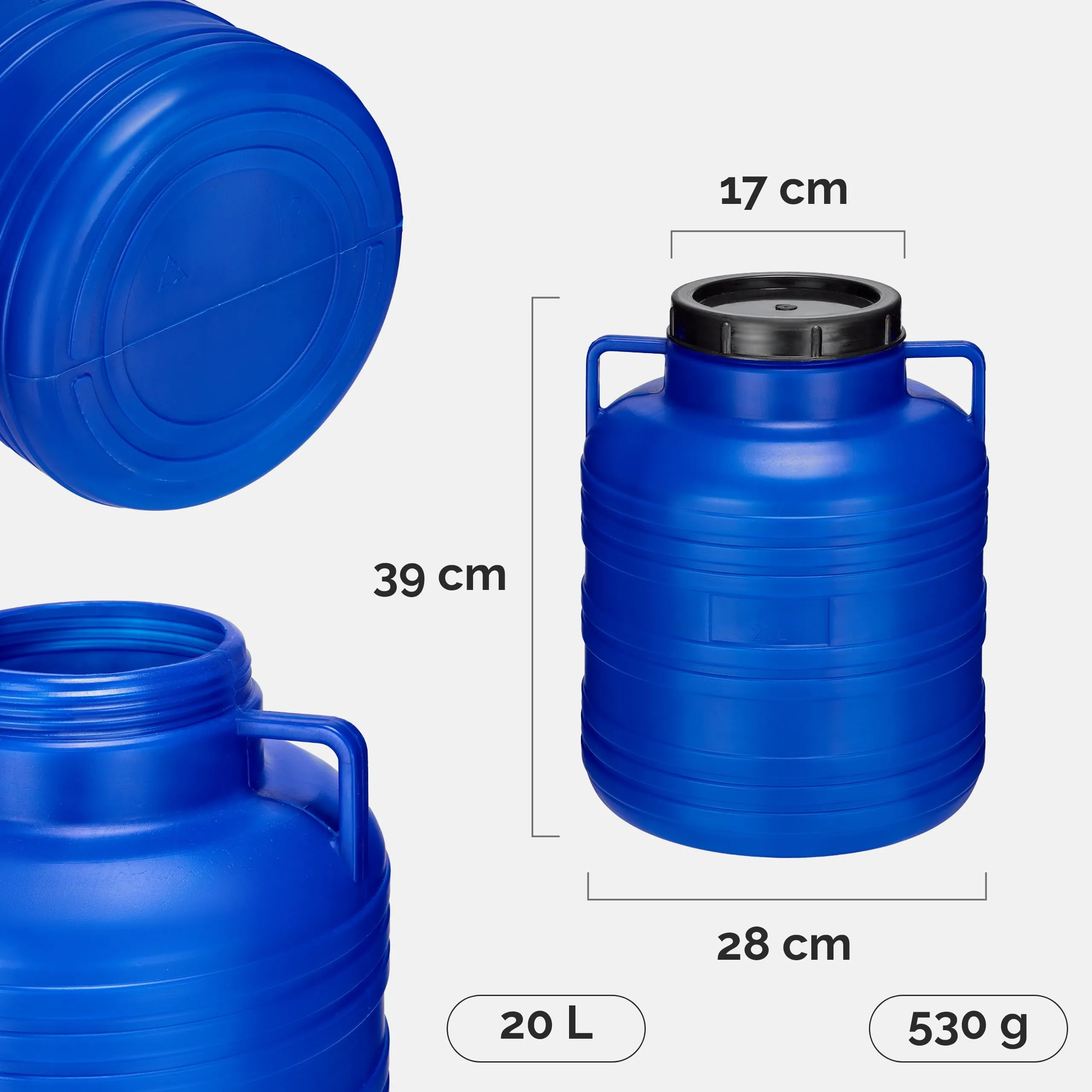 Garronda Tanica Acqua HDPE per Alimenti 20L Blu GD-0078 - immagine 2