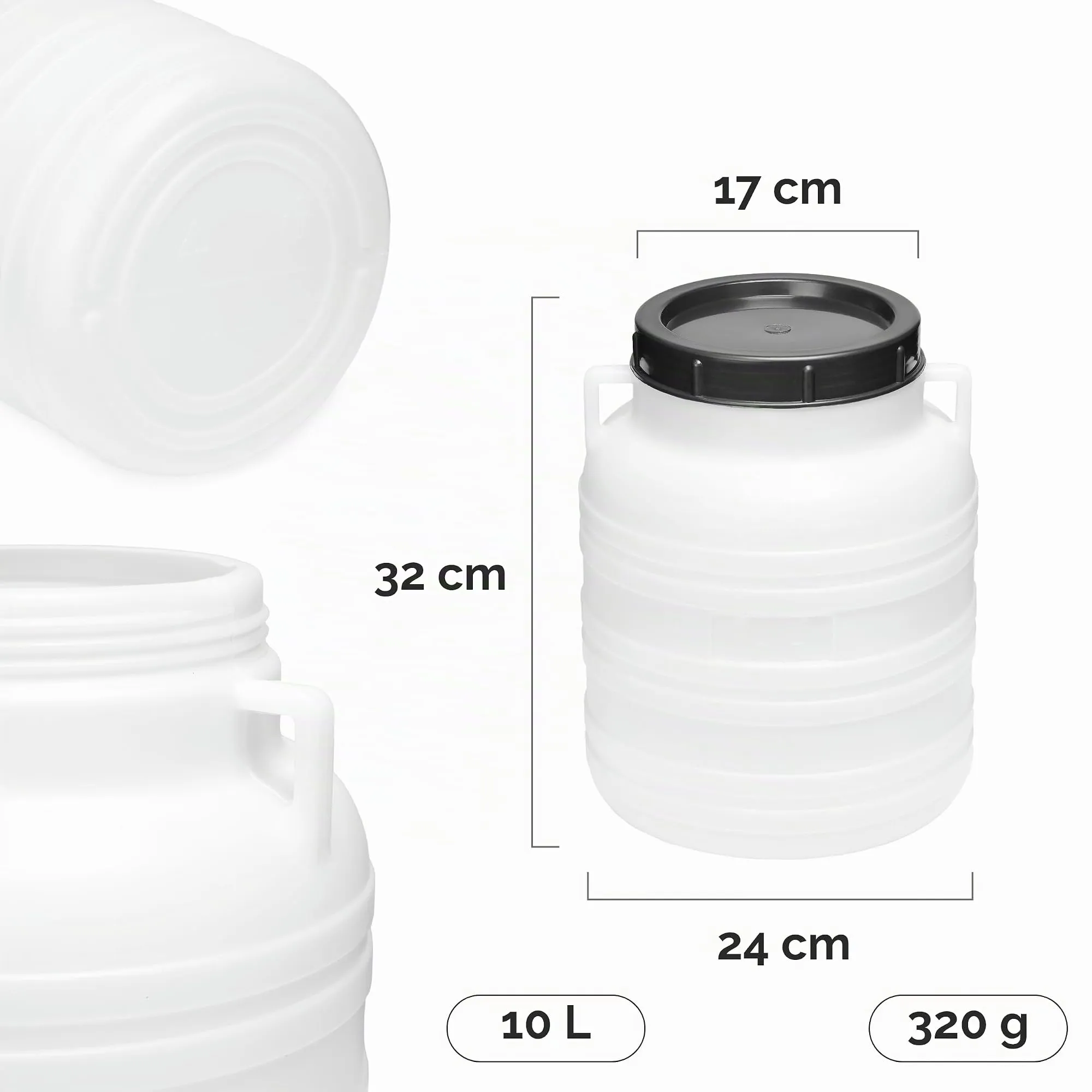 Garronda Tanica Acqua HDPE per Alimenti 10L Bianco GD-0078 - immagine 2