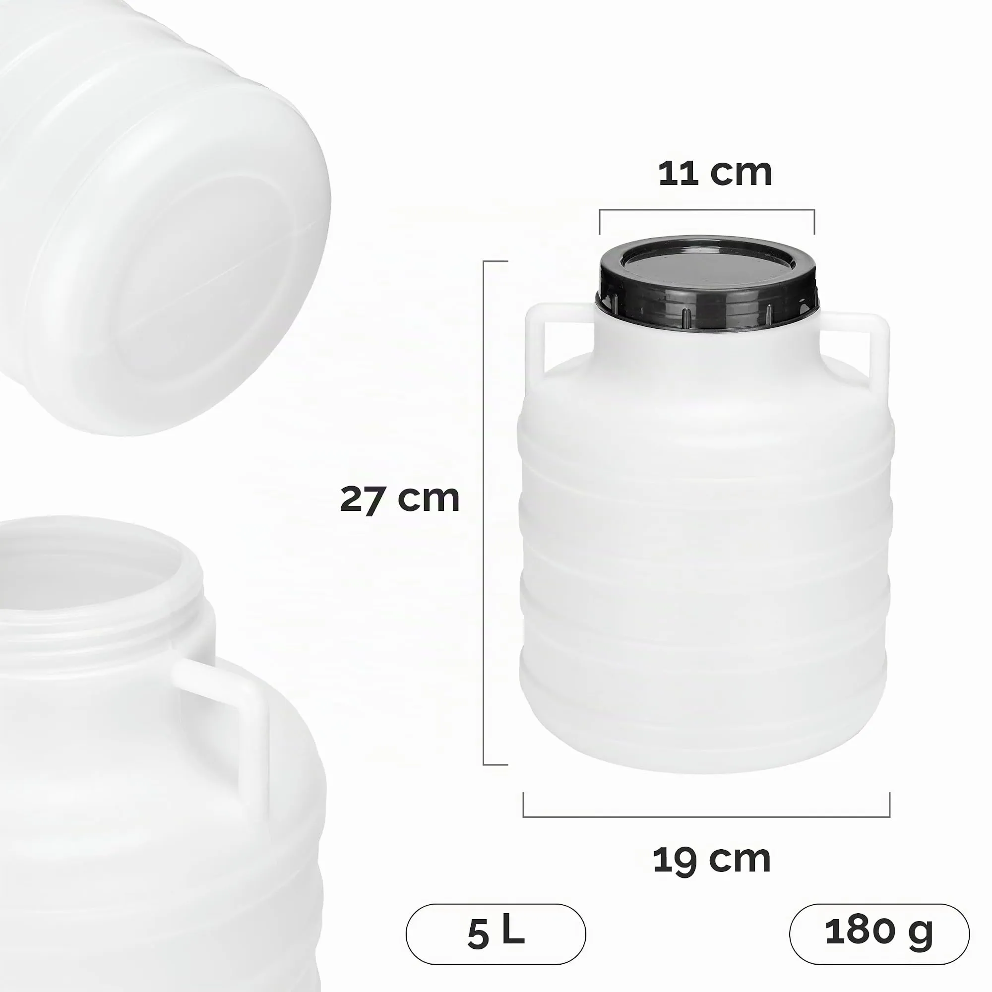 Garronda Tanica Acqua HDPE per Alimenti 5L Bianco GD-0078 - immagine 2