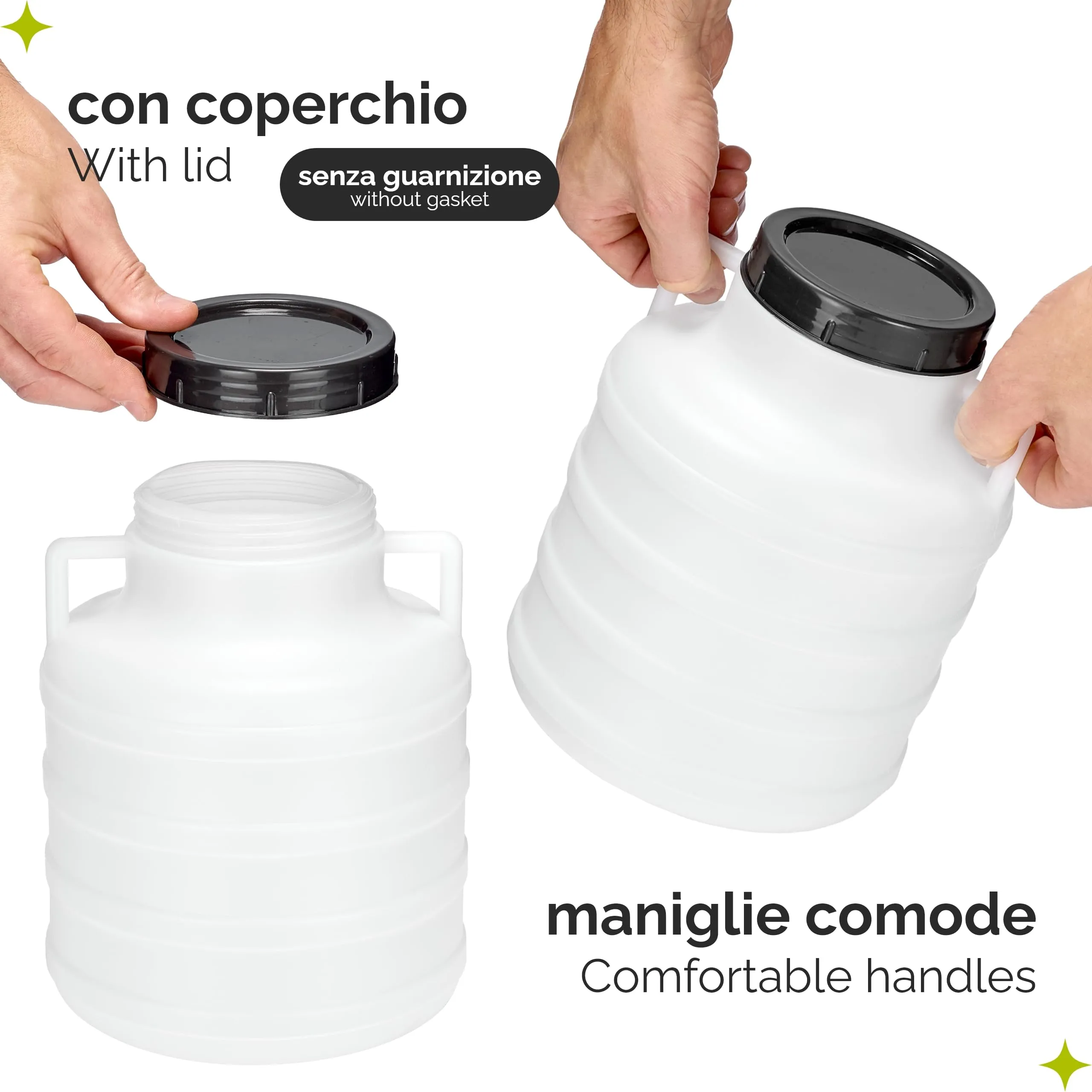 Garronda Tanica Acqua HDPE per Alimenti 5L Bianco GD-0078 - immagine 3