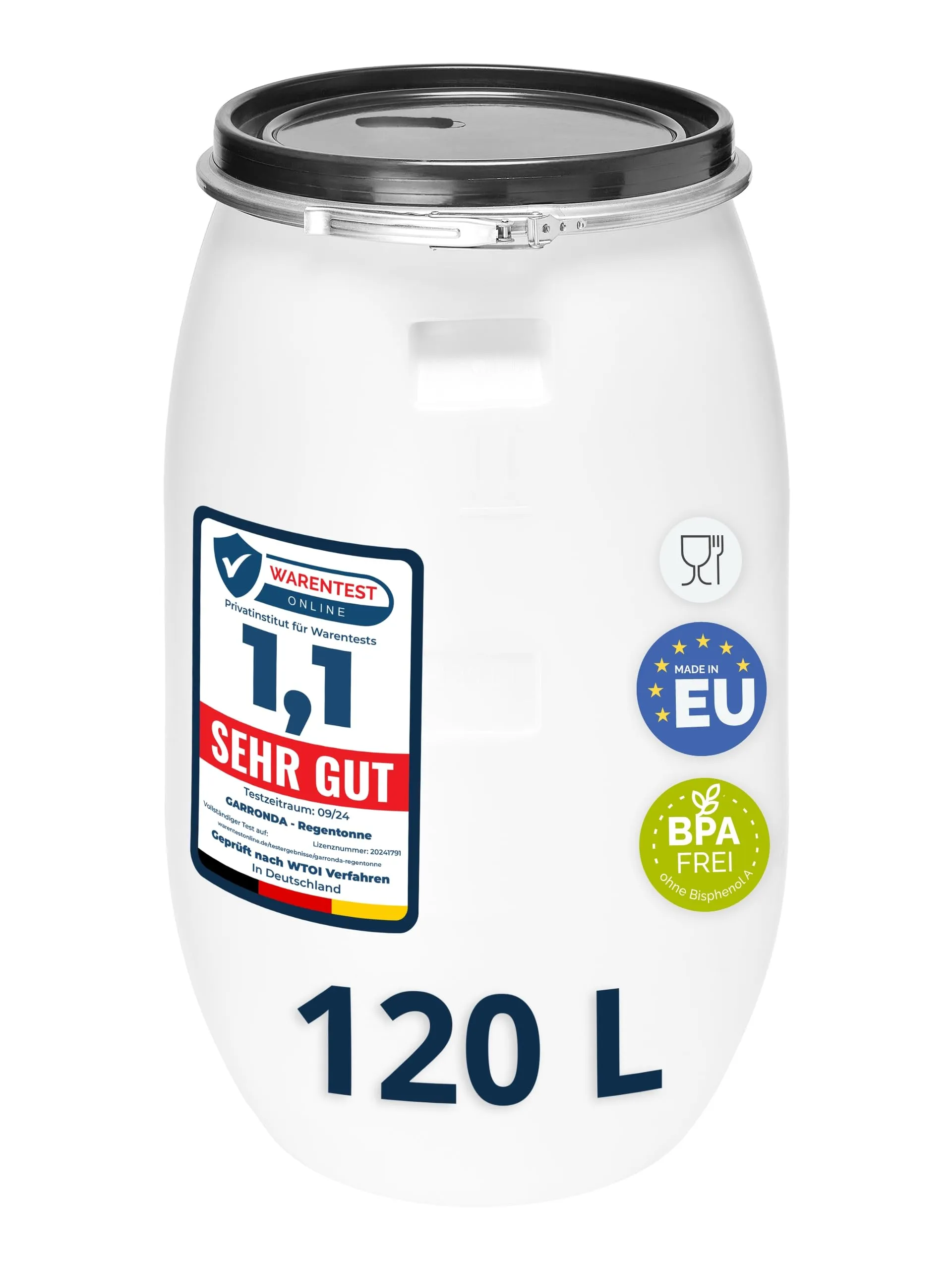 Garronda Serbatoio Acqua HDPE per Alimenti 120L Bianco GD-0078 - immagine 1