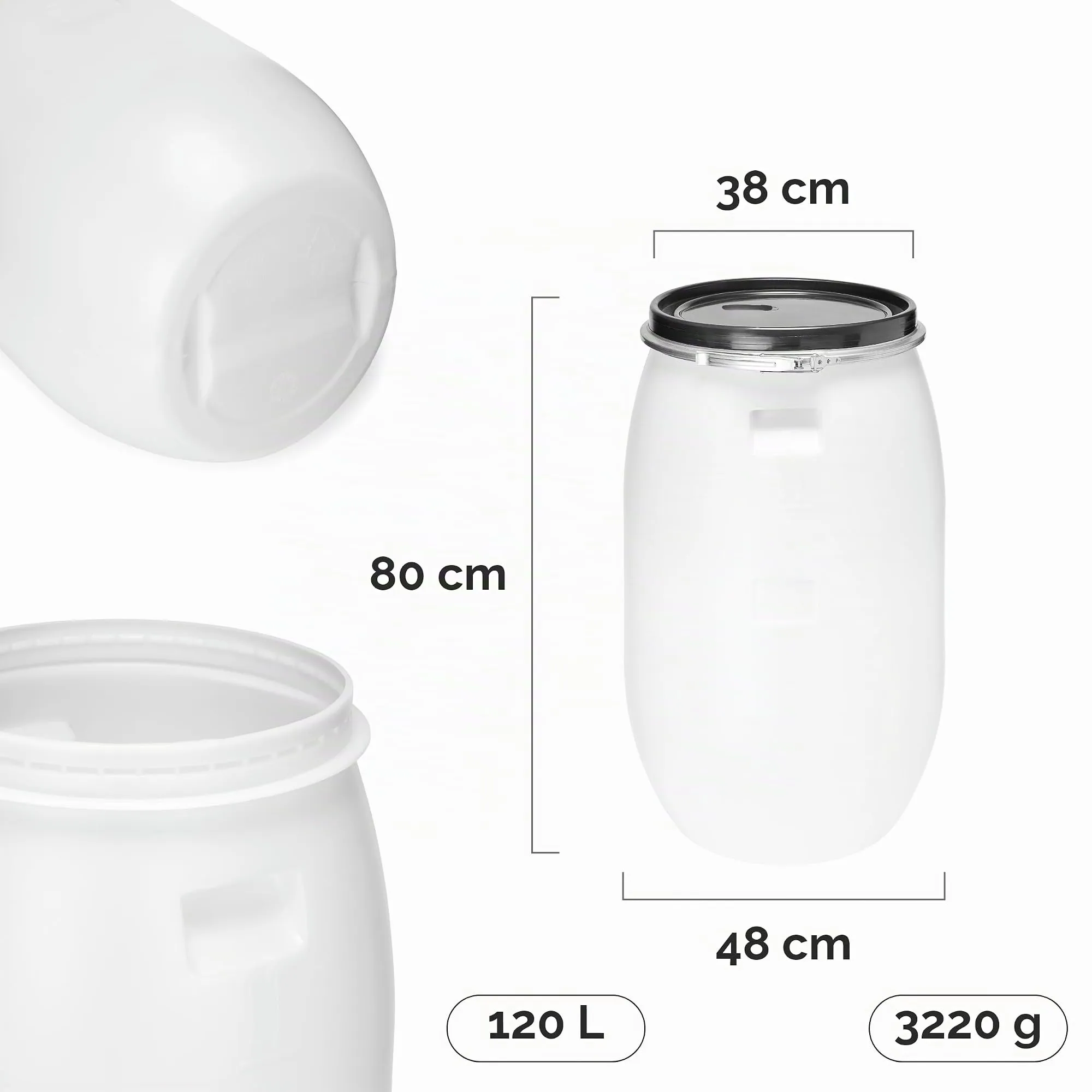 Garronda Serbatoio Acqua HDPE per Alimenti 120L Bianco GD-0078 - immagine 2