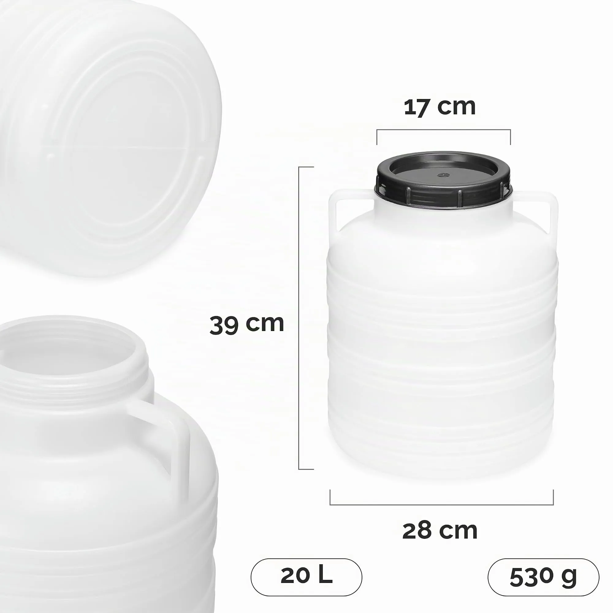 Garronda Tanica Acqua HDPE per Alimenti 20L Bianco GD-0078 - immagine 2