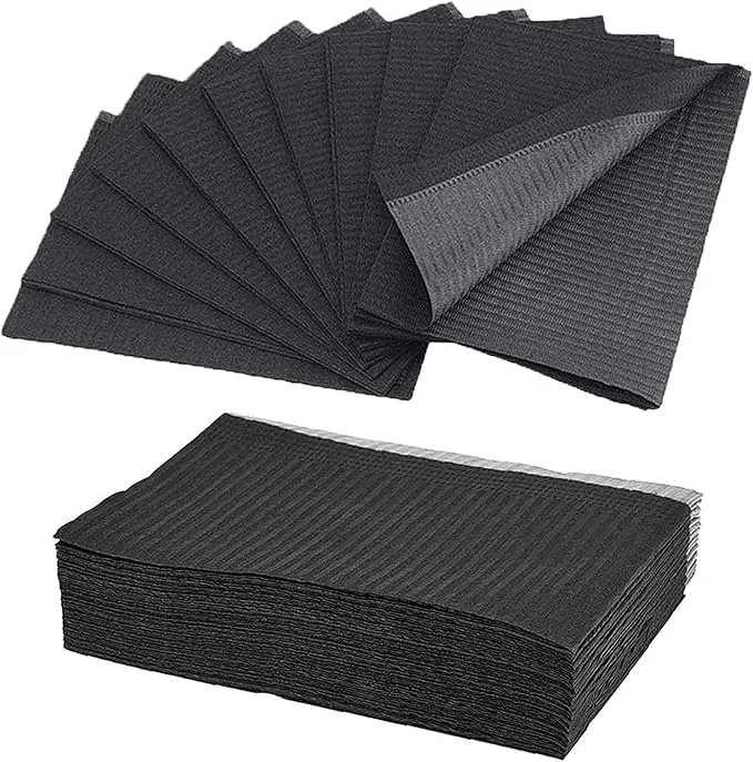 OTYMIOW Tappeto Monouso Impermeabile per Tatuaggi e Bavaglini Dentali, Nero, 45 x 33 cm, 125 Pezzi - immagine 1