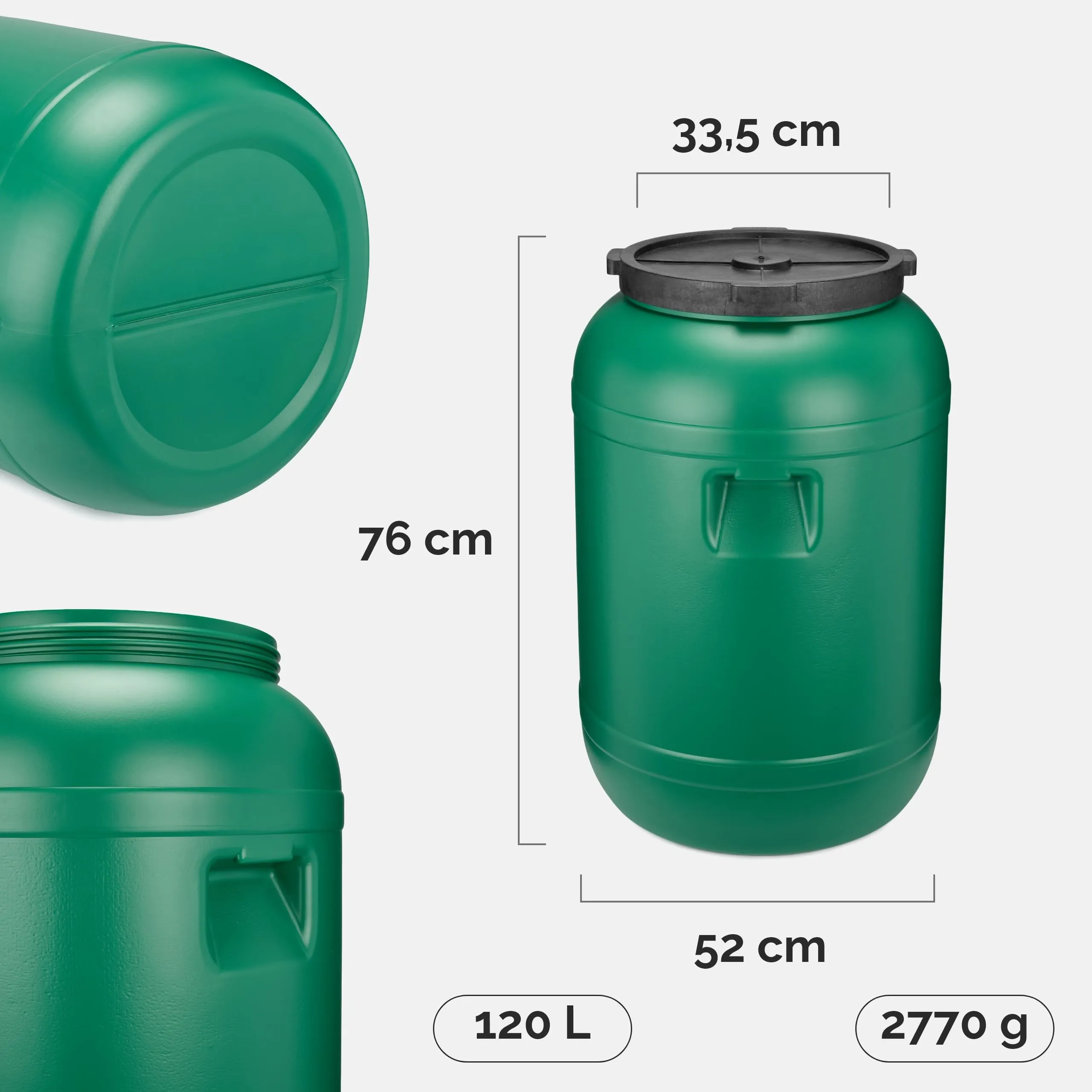 Garronda Serbatoio Acqua HDPE per Alimenti 120L Verde GD-0078 - immagine 2