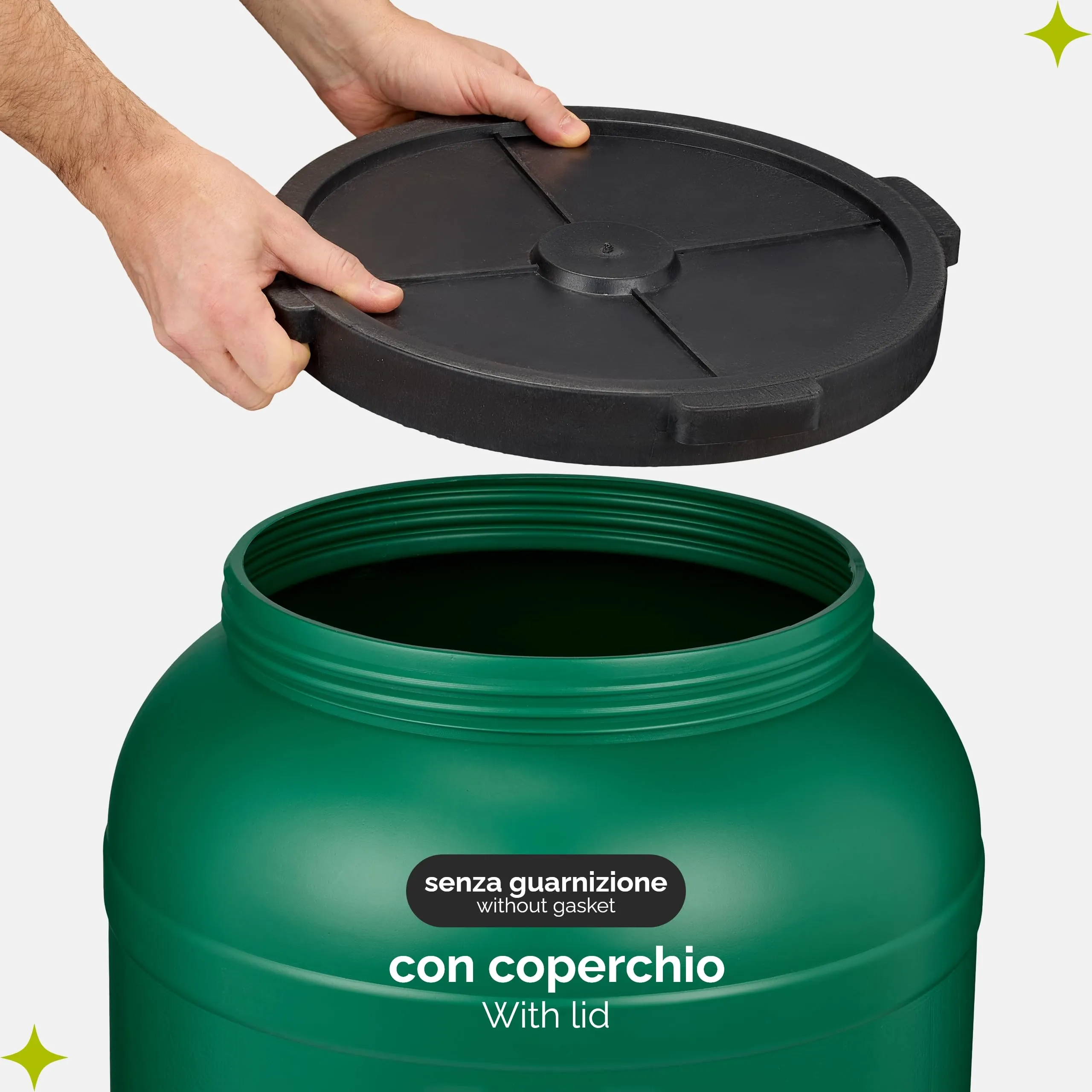 Garronda Serbatoio Acqua HDPE per Alimenti 120L Verde GD-0078 - immagine 3