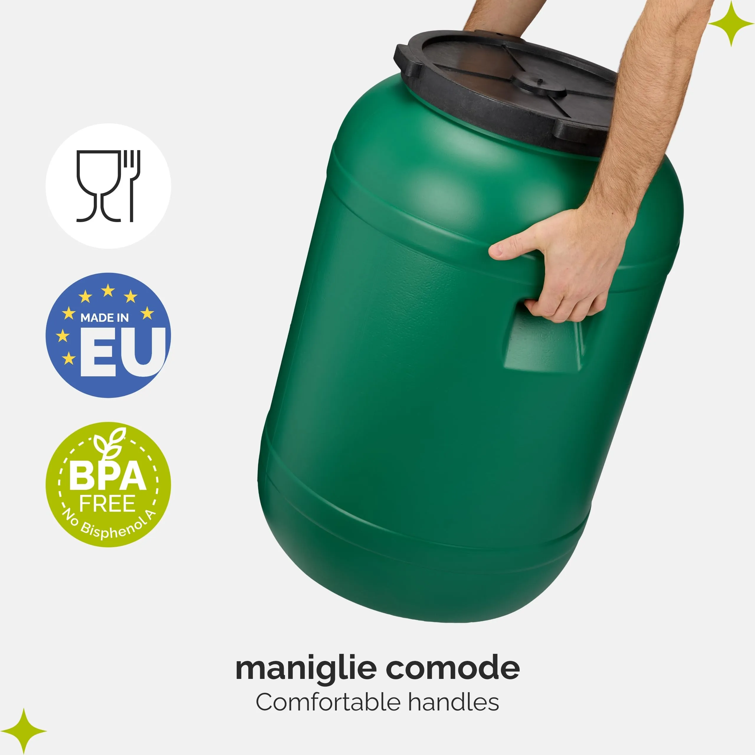 Garronda Serbatoio Acqua HDPE per Alimenti 120L Verde GD-0078 - immagine 4