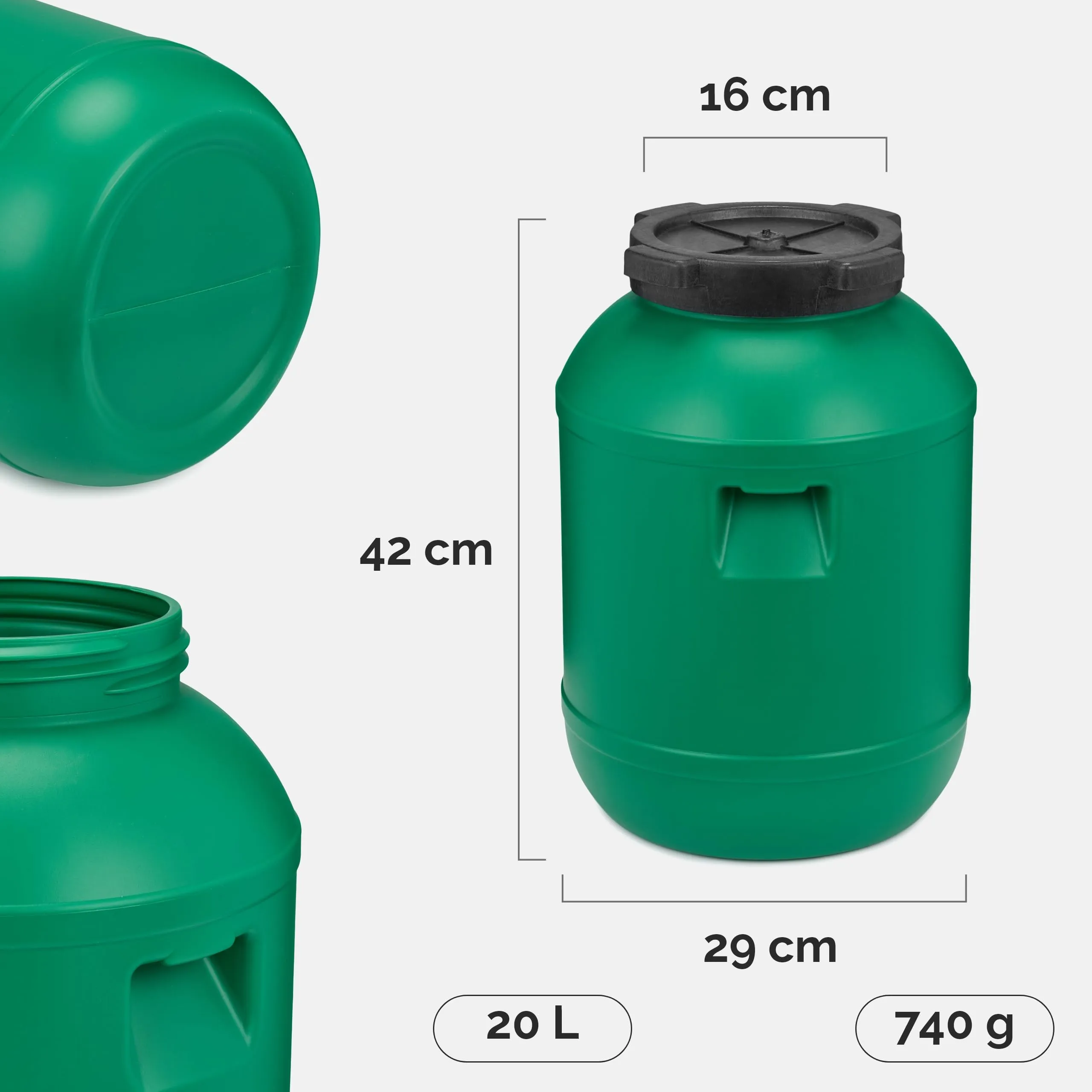 Garronda Tanica Acqua HDPE per Alimenti 20L Verde GD-0078 - immagine 2
