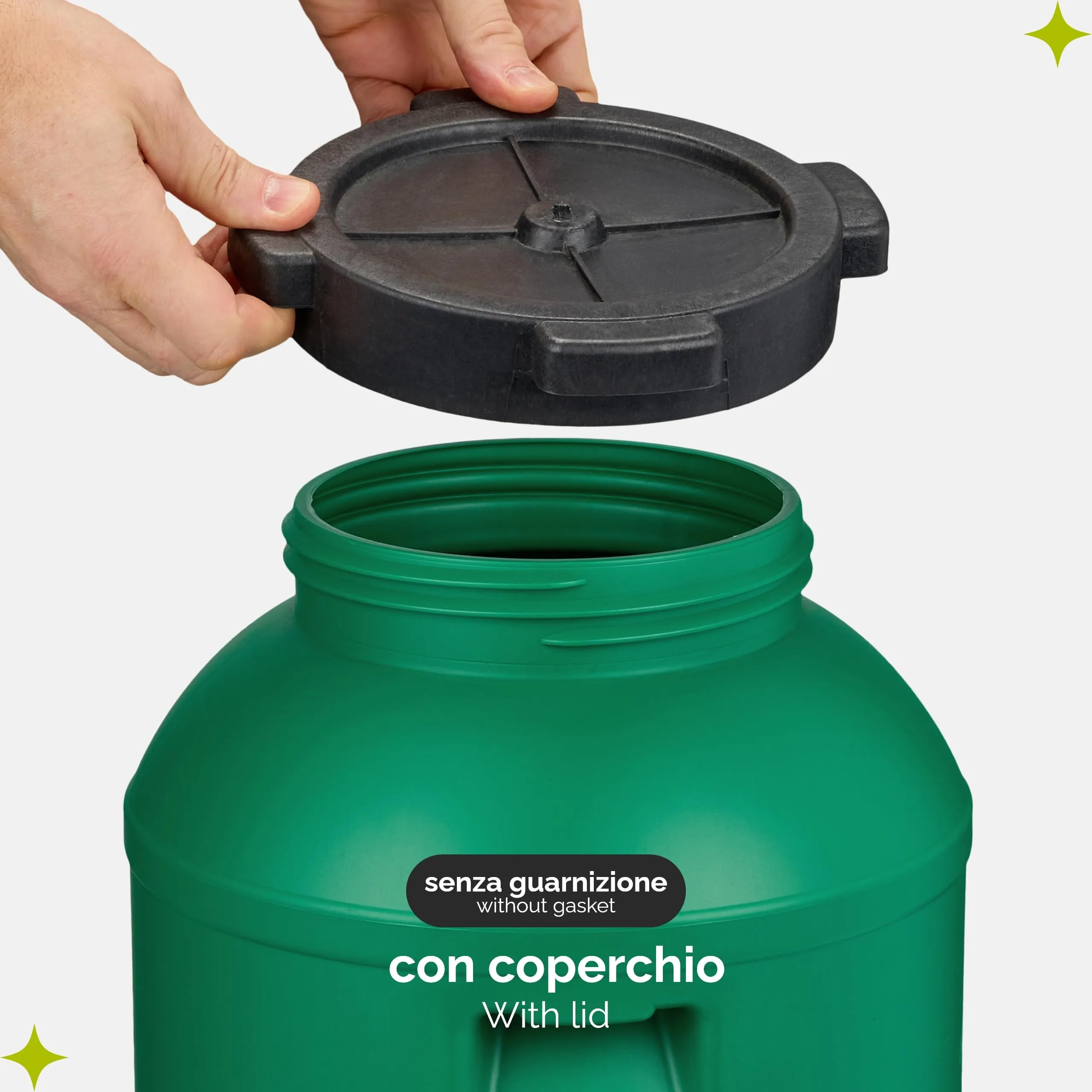 Garronda Tanica Acqua HDPE per Alimenti 20L Verde GD-0078 - immagine 3