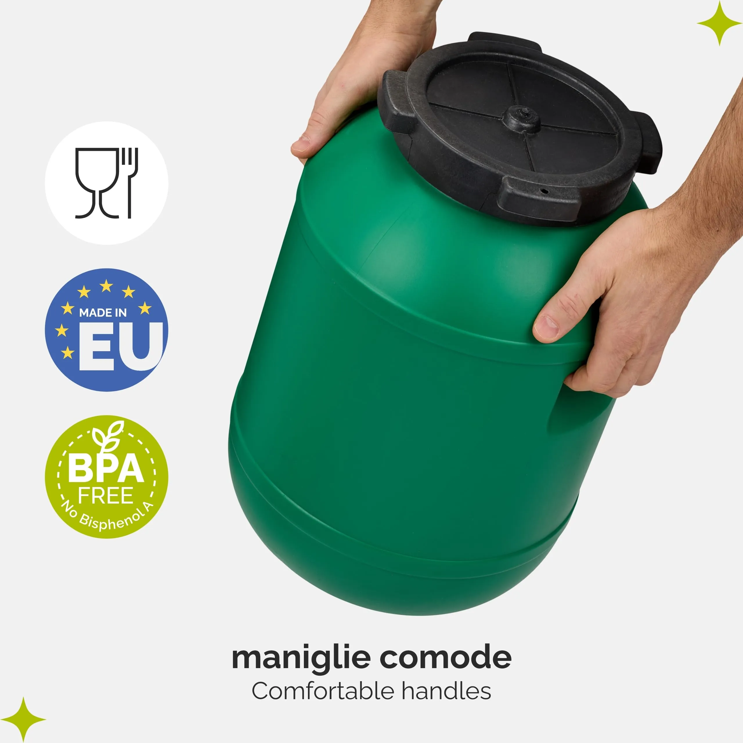 Garronda Tanica Acqua HDPE per Alimenti 20L Verde GD-0078 - immagine 4