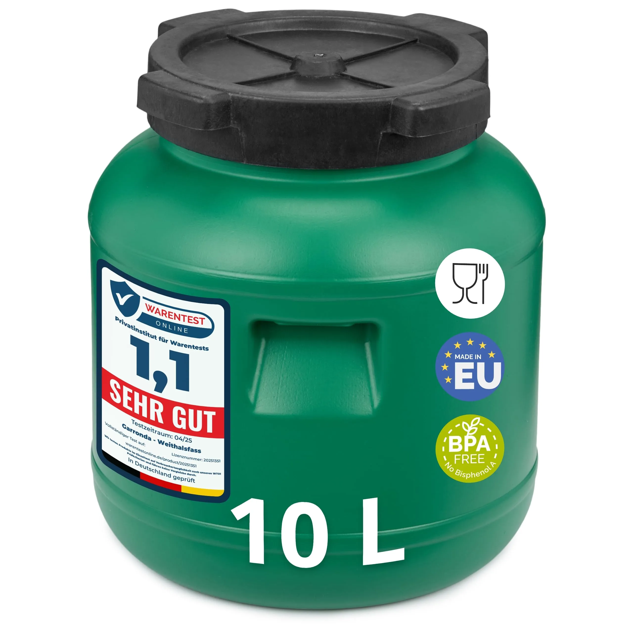 Garronda Tanica Acqua HDPE per Alimenti 10L Verde GD-0078 - immagine 1