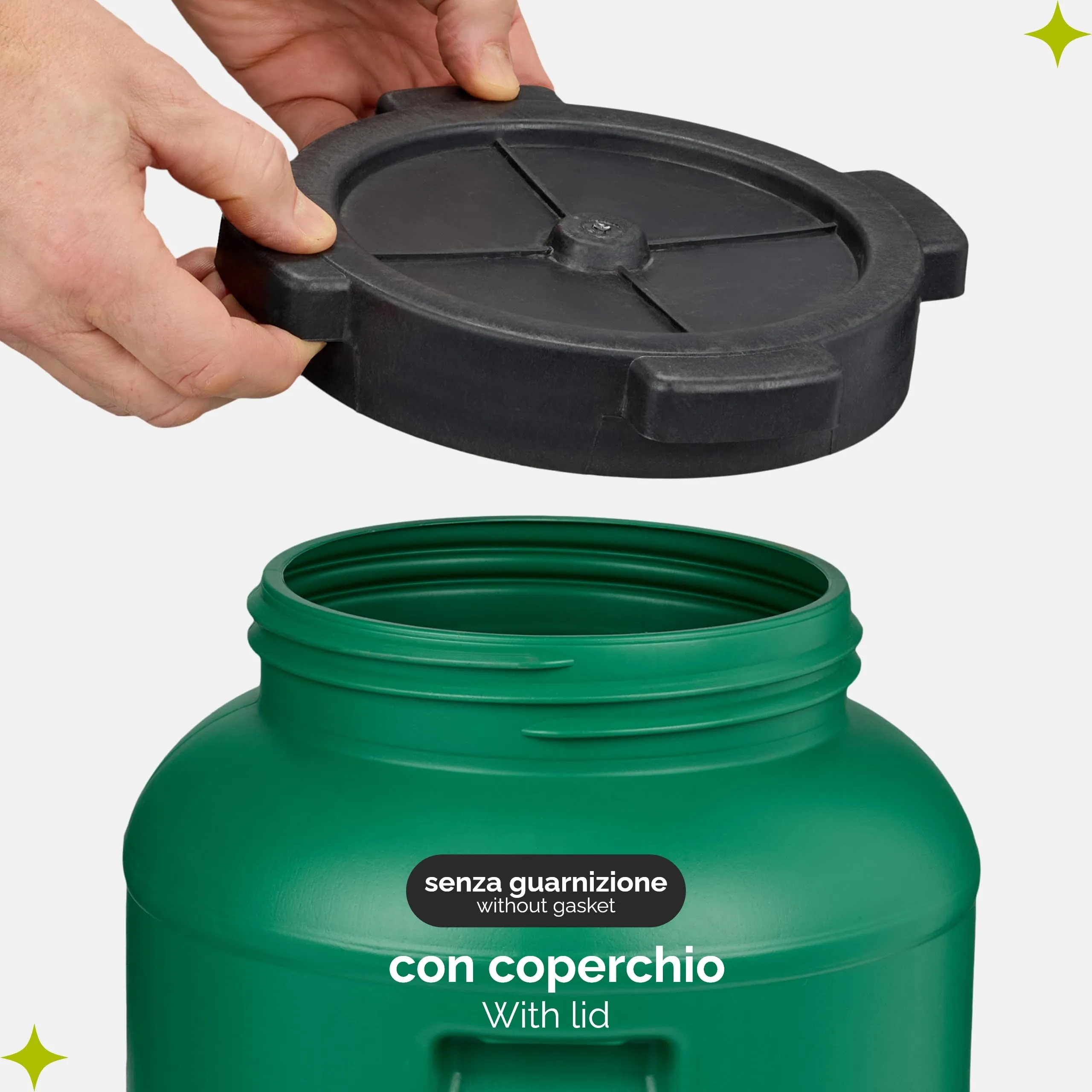 Garronda Tanica Acqua HDPE per Alimenti 10L Verde GD-0078 - immagine 3